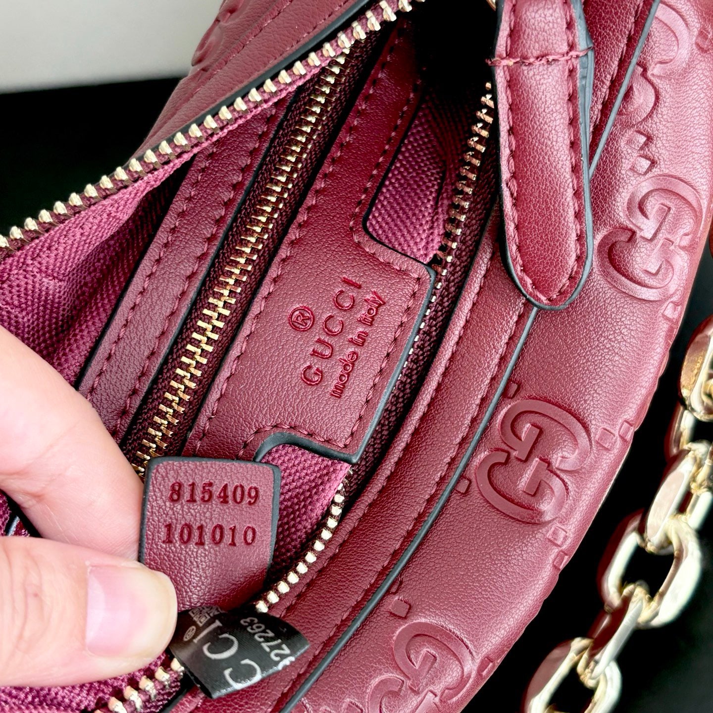 Gucci GG Embossed Chain Shoulder Bag Collection