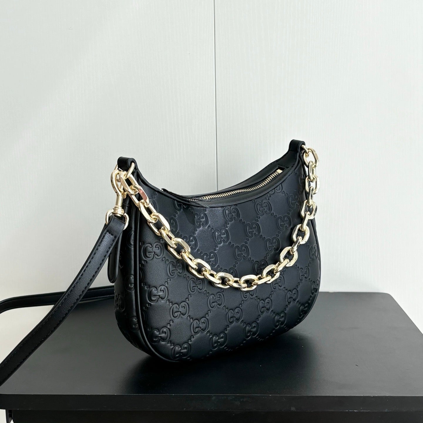 Gucci GG Embossed Chain Shoulder Bag Collection