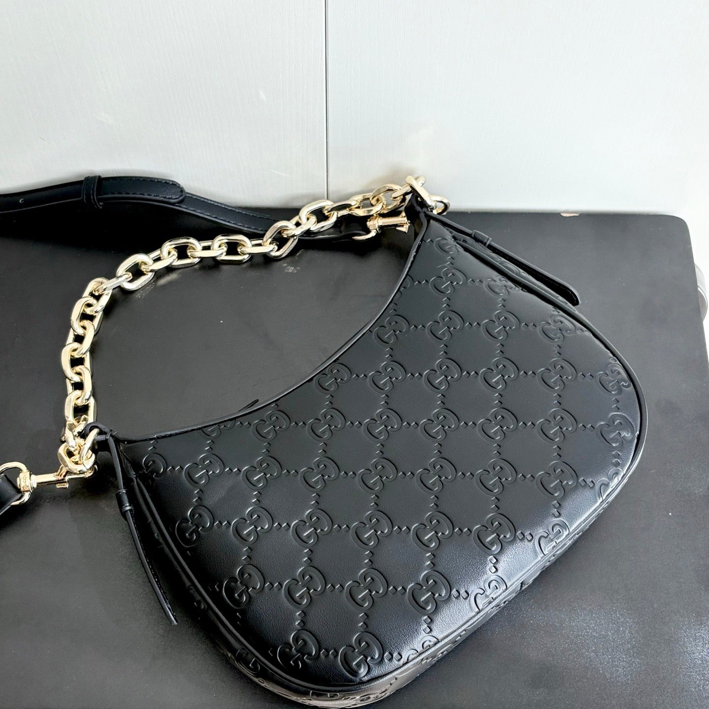 Gucci GG Embossed Chain Shoulder Bag Collection