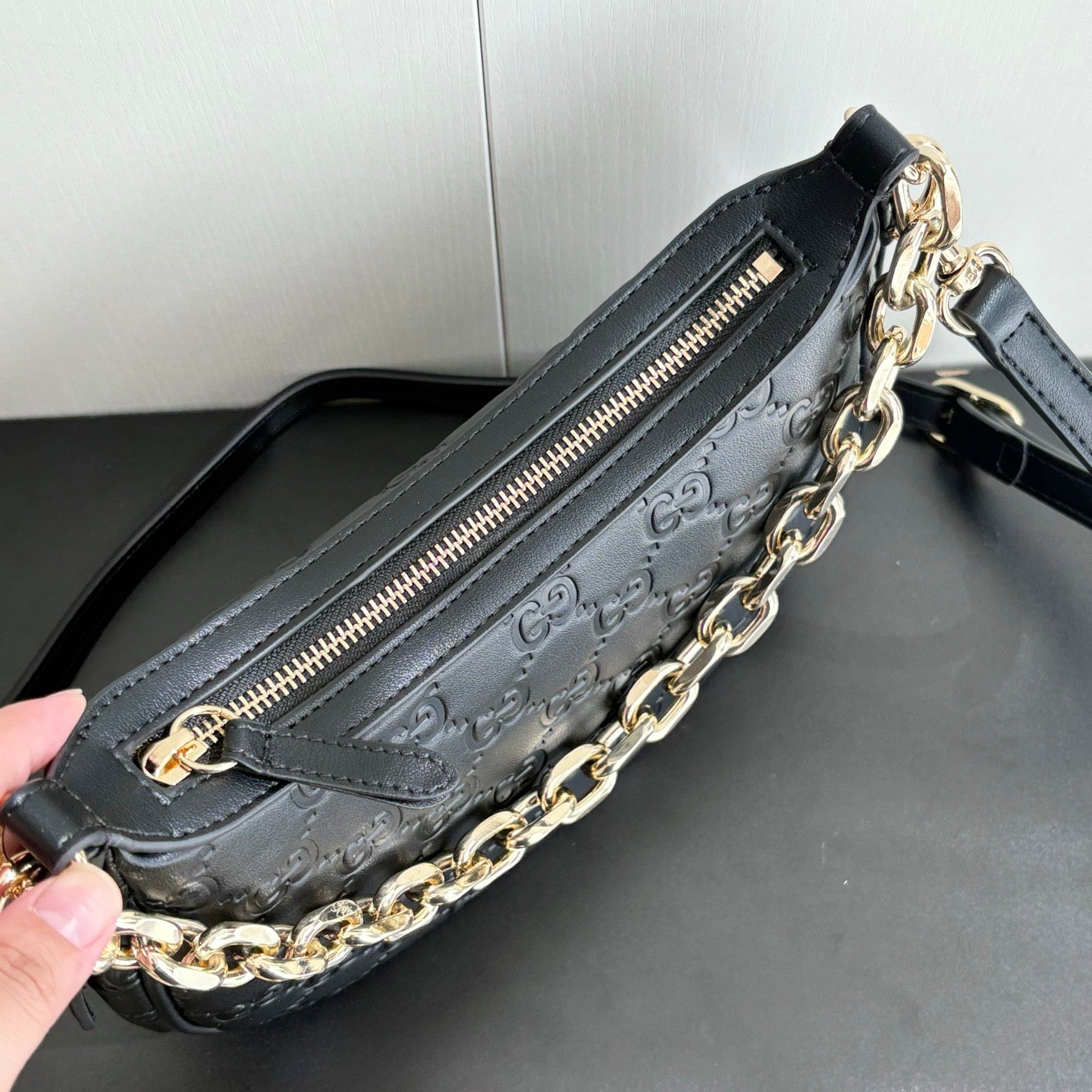 Gucci GG Embossed Chain Shoulder Bag Collection