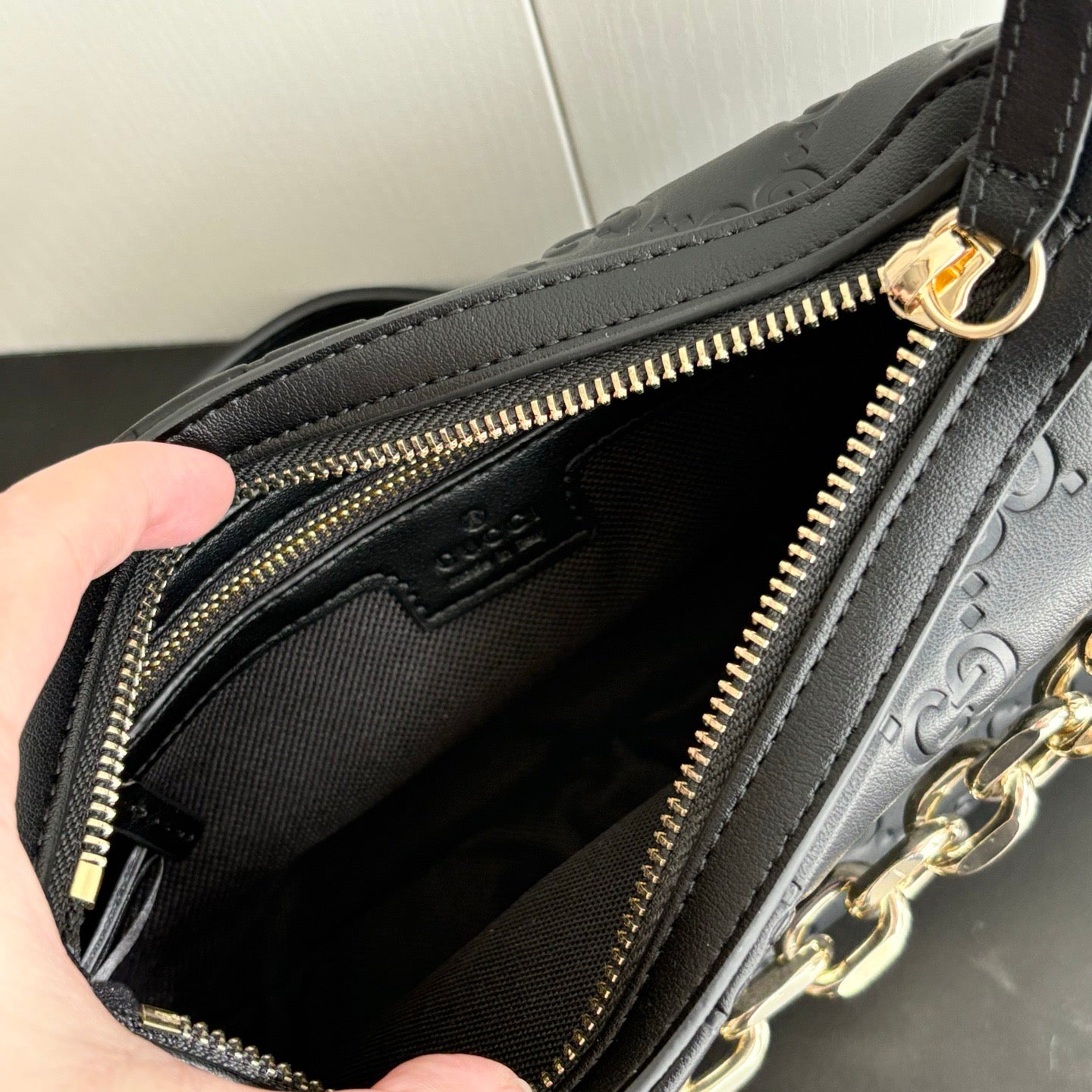 Gucci GG Embossed Chain Shoulder Bag Collection