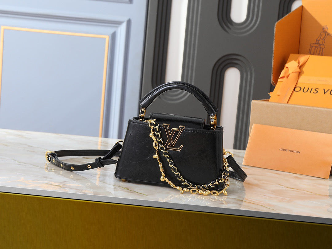 Louis Vuitton Metallic Logo Handbag Collection – Dual Size Luxe Series