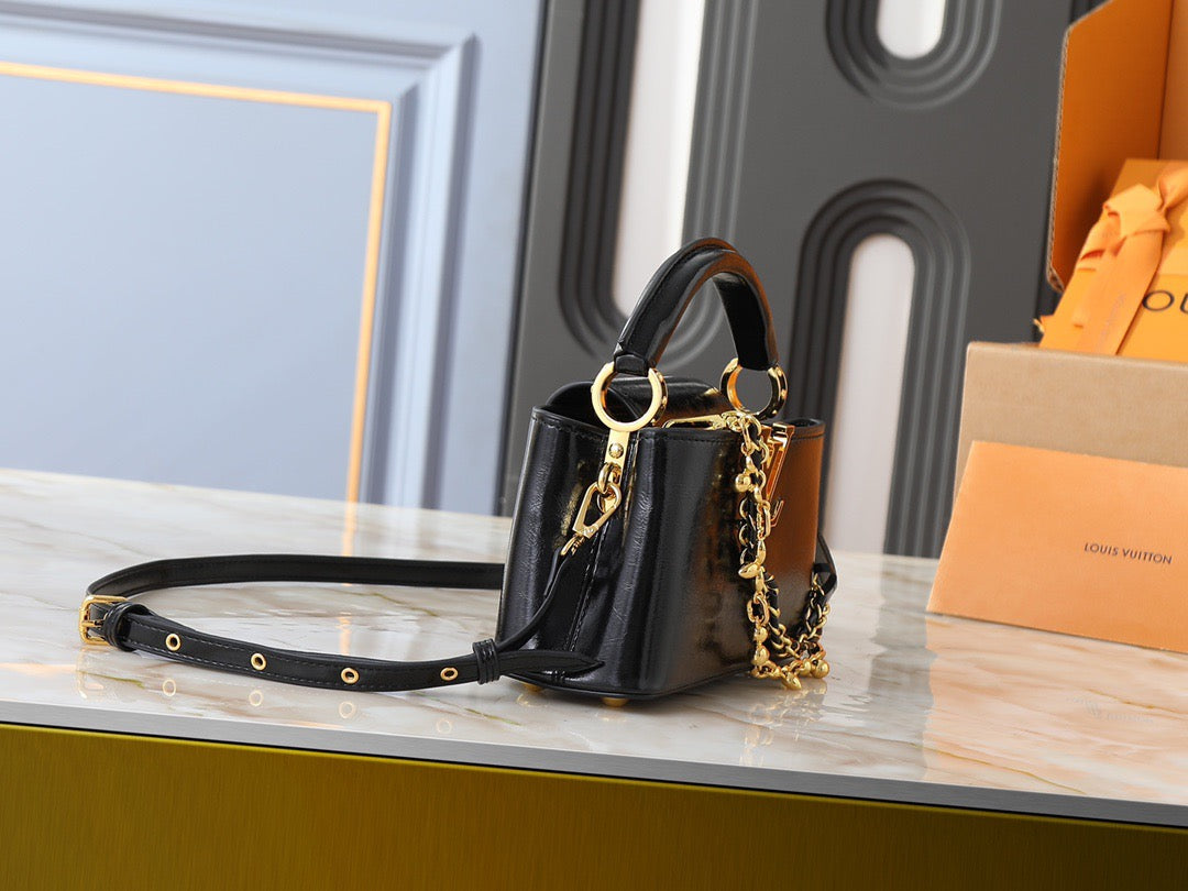 Louis Vuitton Metallic Logo Handbag Collection – Dual Size Luxe Series