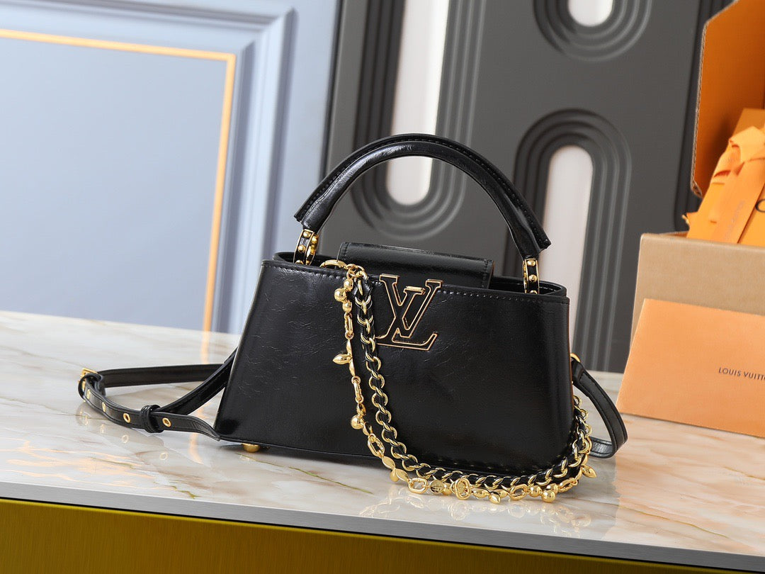 Louis Vuitton Metallic Logo Handbag Collection – Dual Size Luxe Series