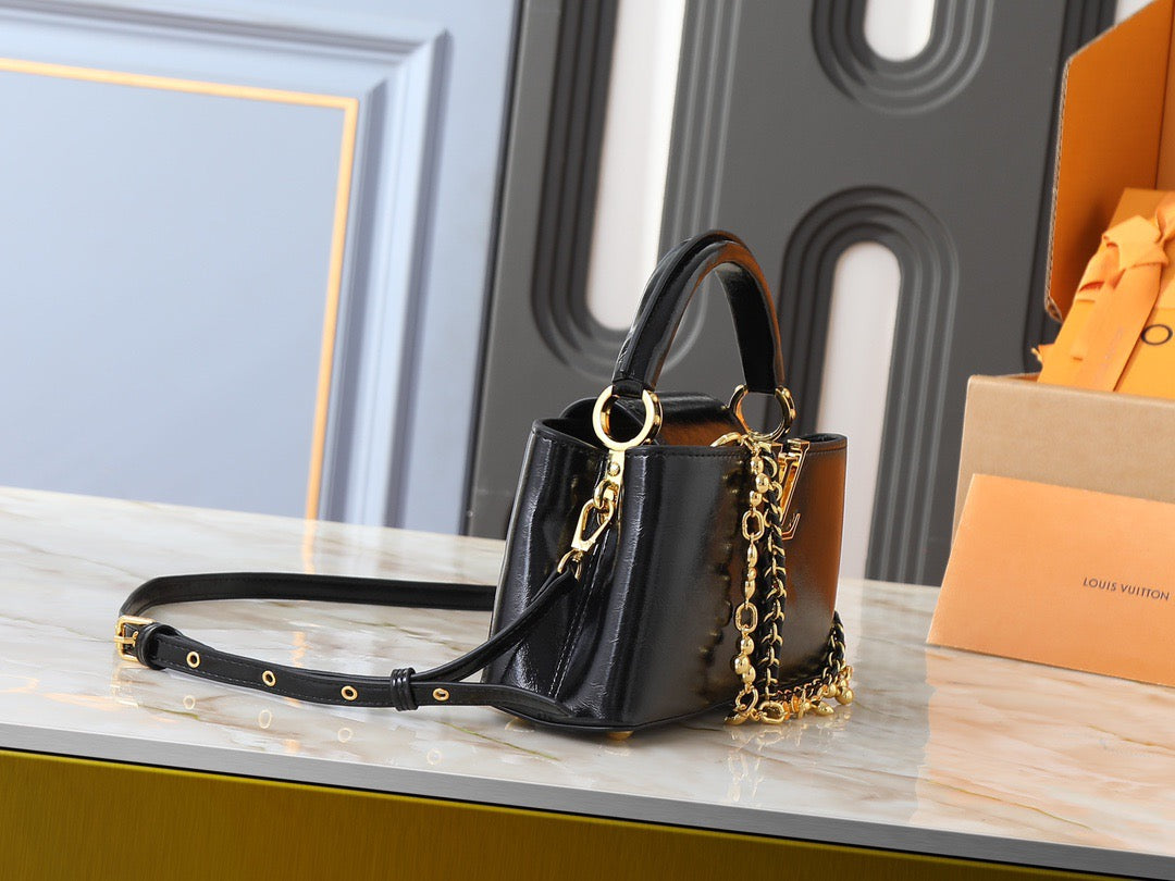 Louis Vuitton Metallic Logo Handbag Collection – Dual Size Luxe Series