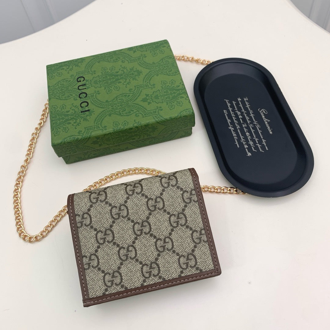 Gucci Horsebit GG Monogram Chain Wallet