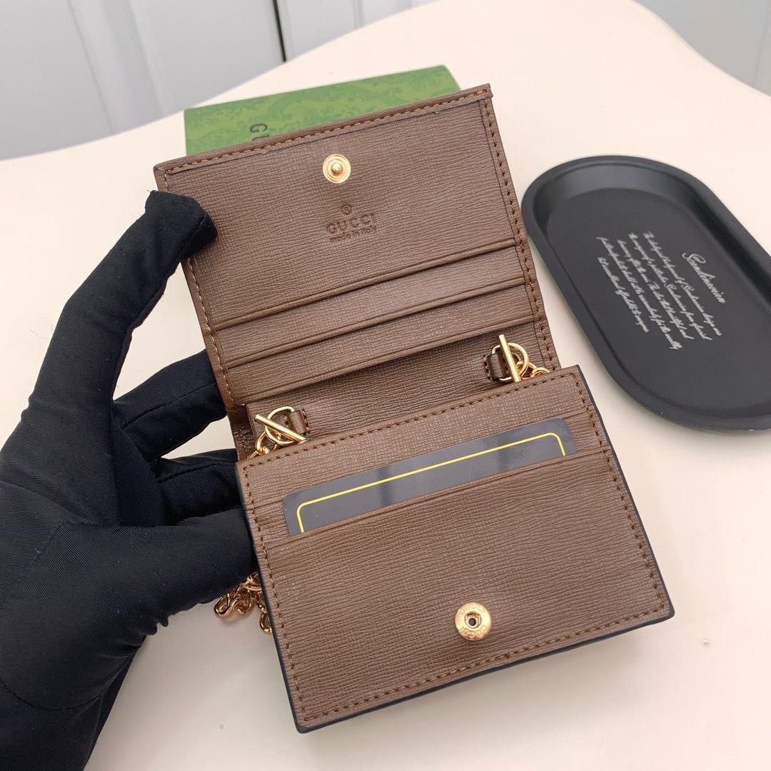 Gucci Horsebit GG Monogram Chain Wallet