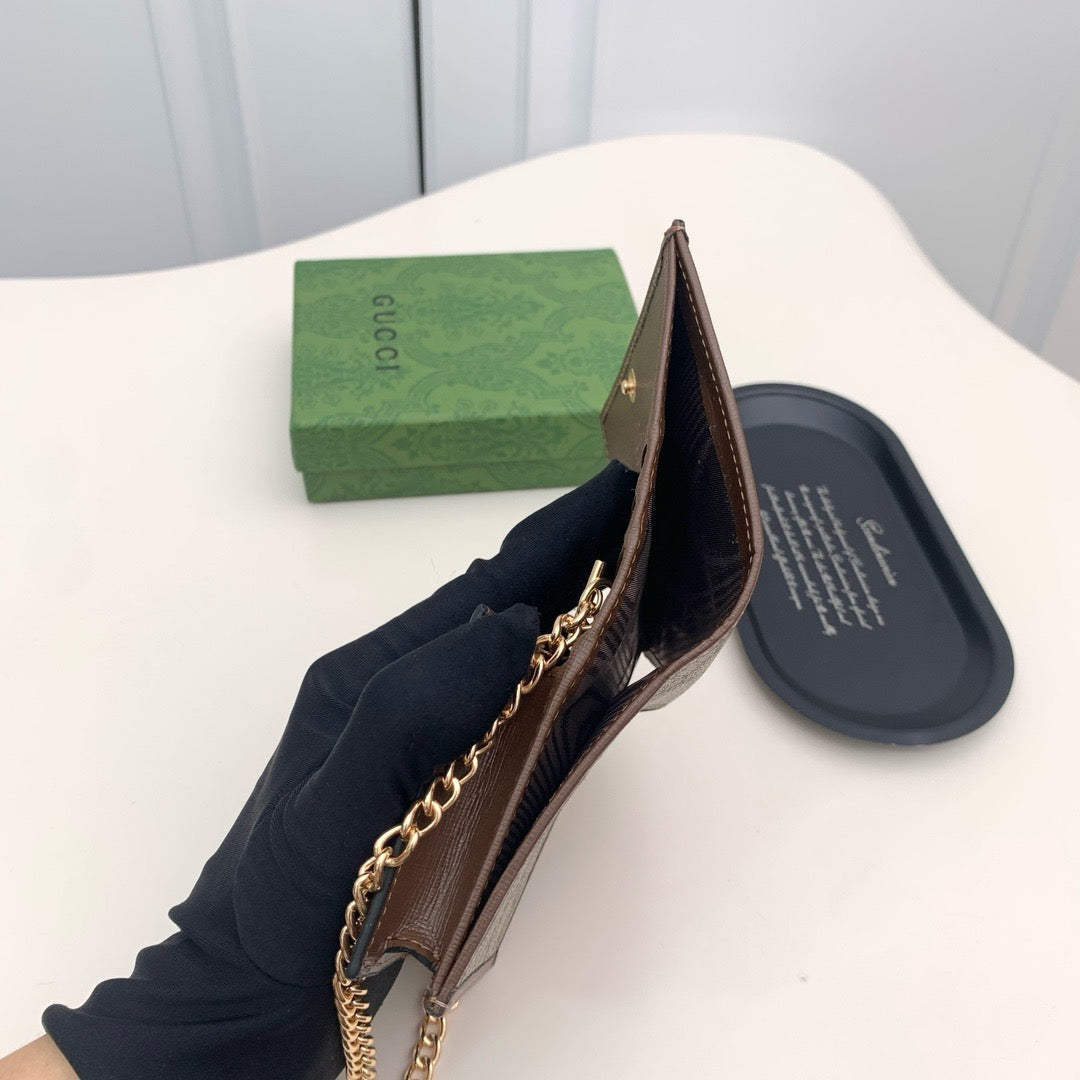 Gucci Horsebit GG Monogram Chain Wallet