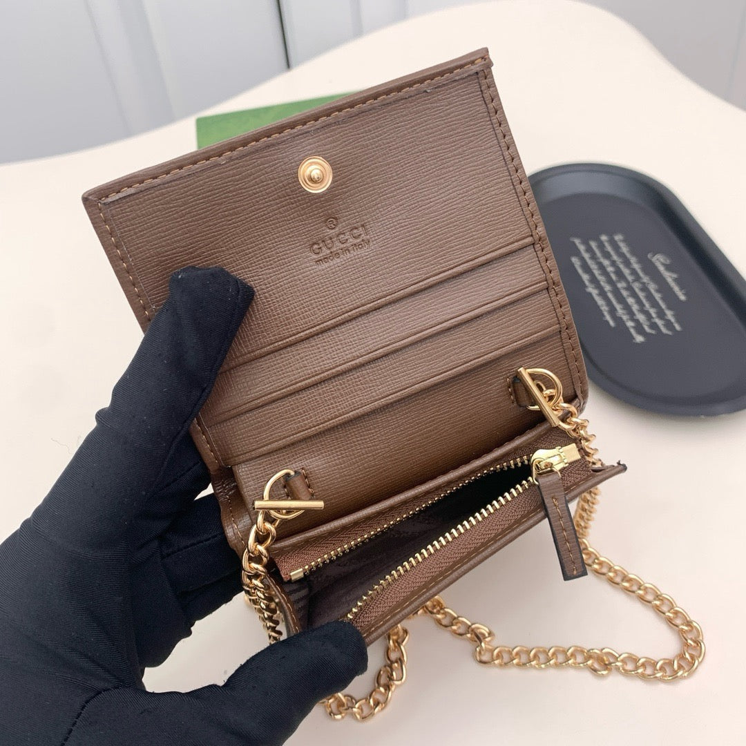 Gucci Horsebit GG Monogram Chain Wallet