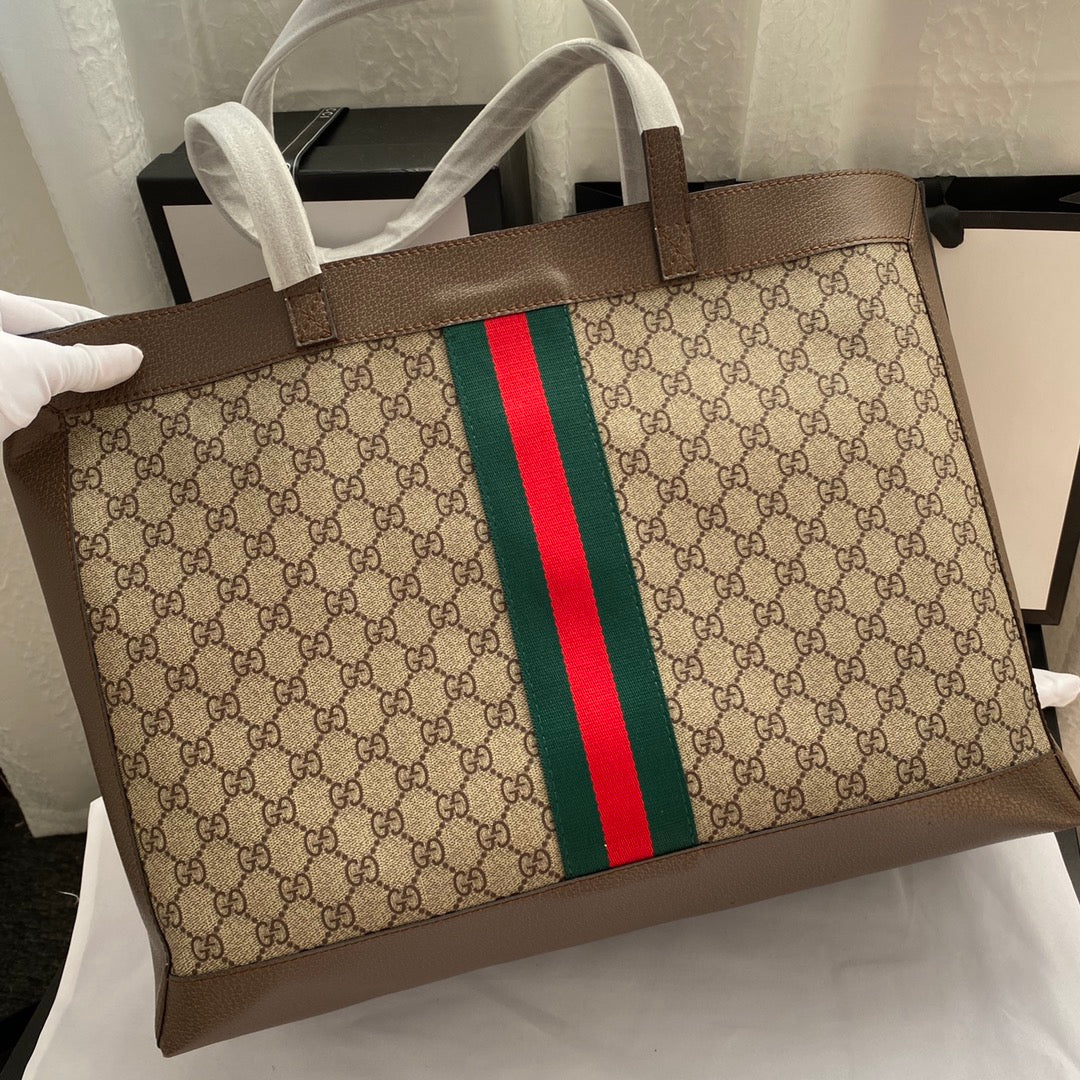 Gucci Ophidia GG Monogram Tote Bag with Matching Pouch