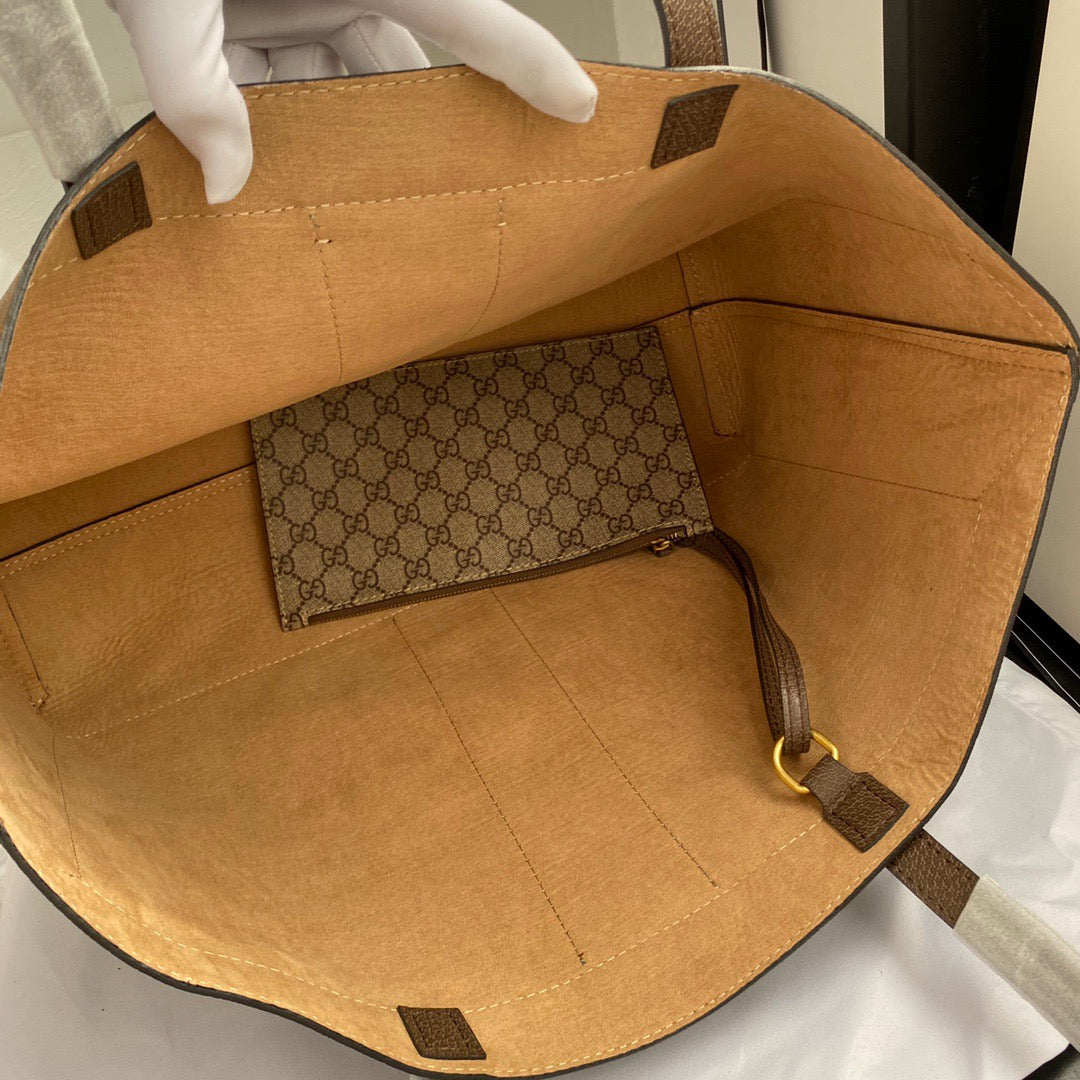 Gucci Ophidia GG Monogram Tote Bag with Matching Pouch