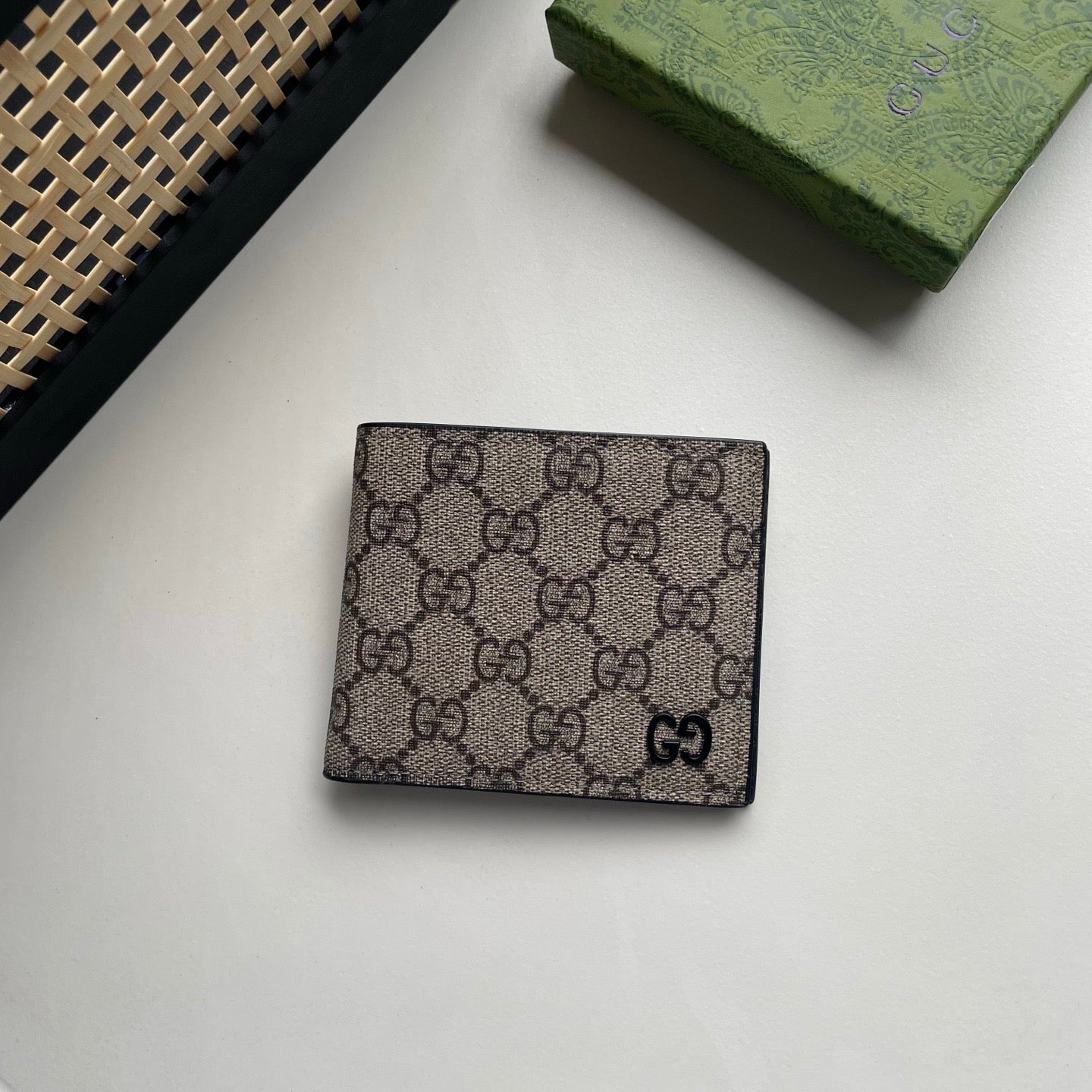 Gucci GG Supreme Canvas Wallet – Black GG Logo