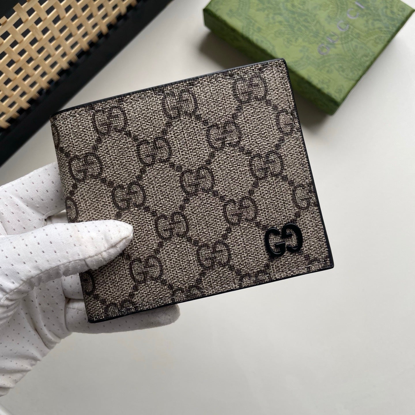 Gucci GG Supreme Canvas Wallet – Black GG Logo