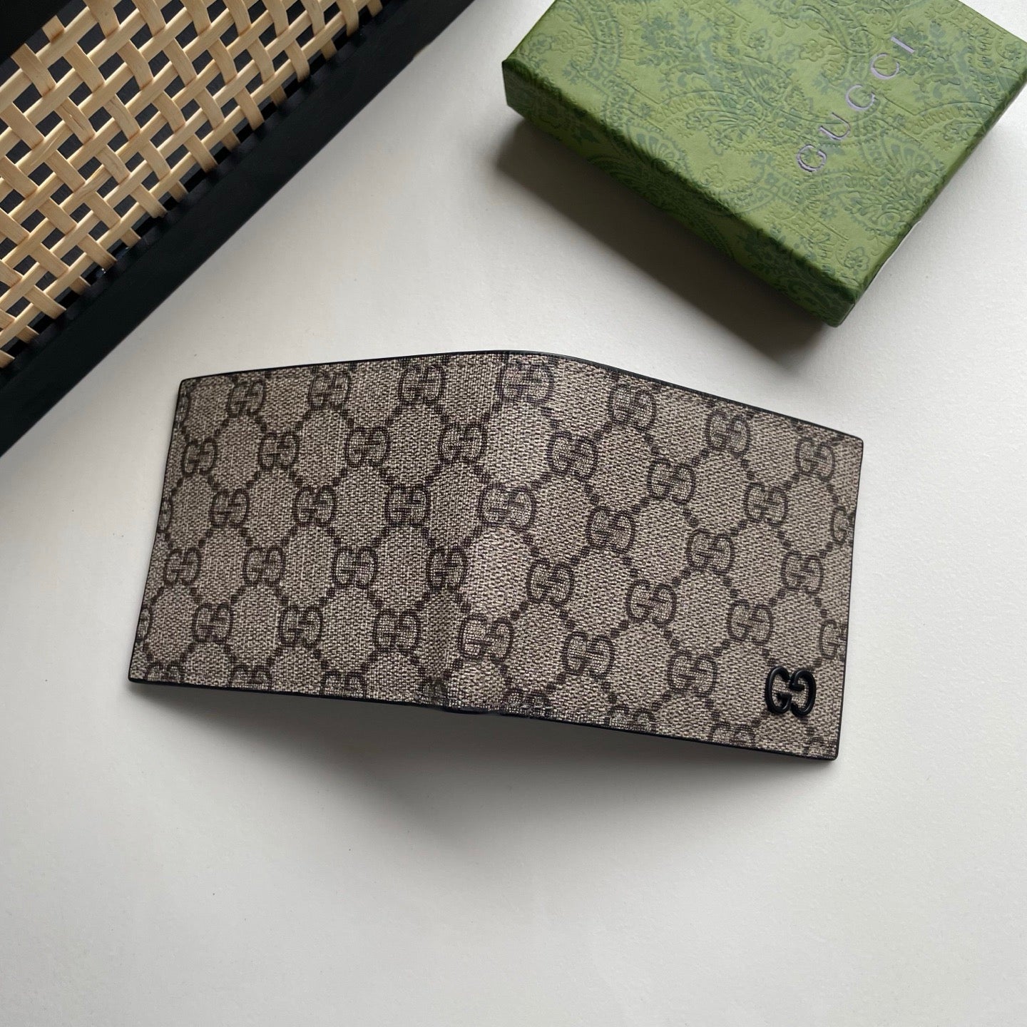 Gucci GG Supreme Canvas Wallet – Black GG Logo