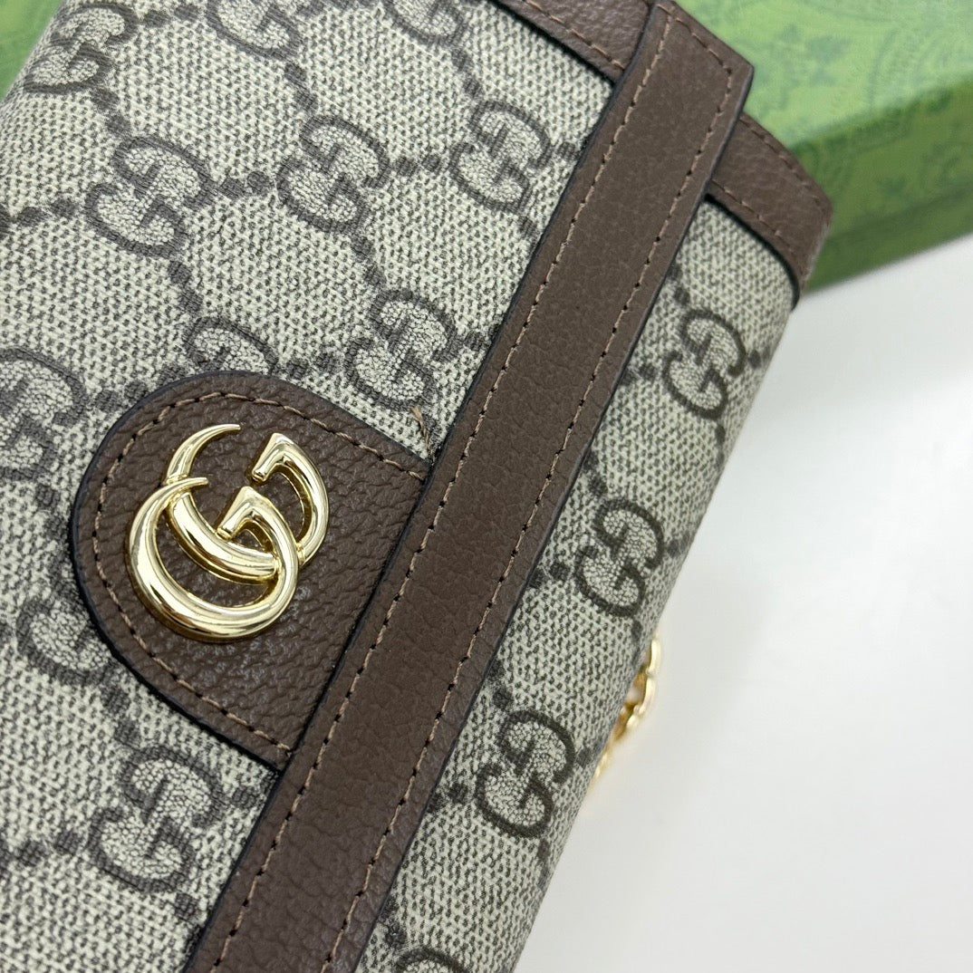 Gucci GG Monogram Flap Shoulder Bag – Gold Emblem