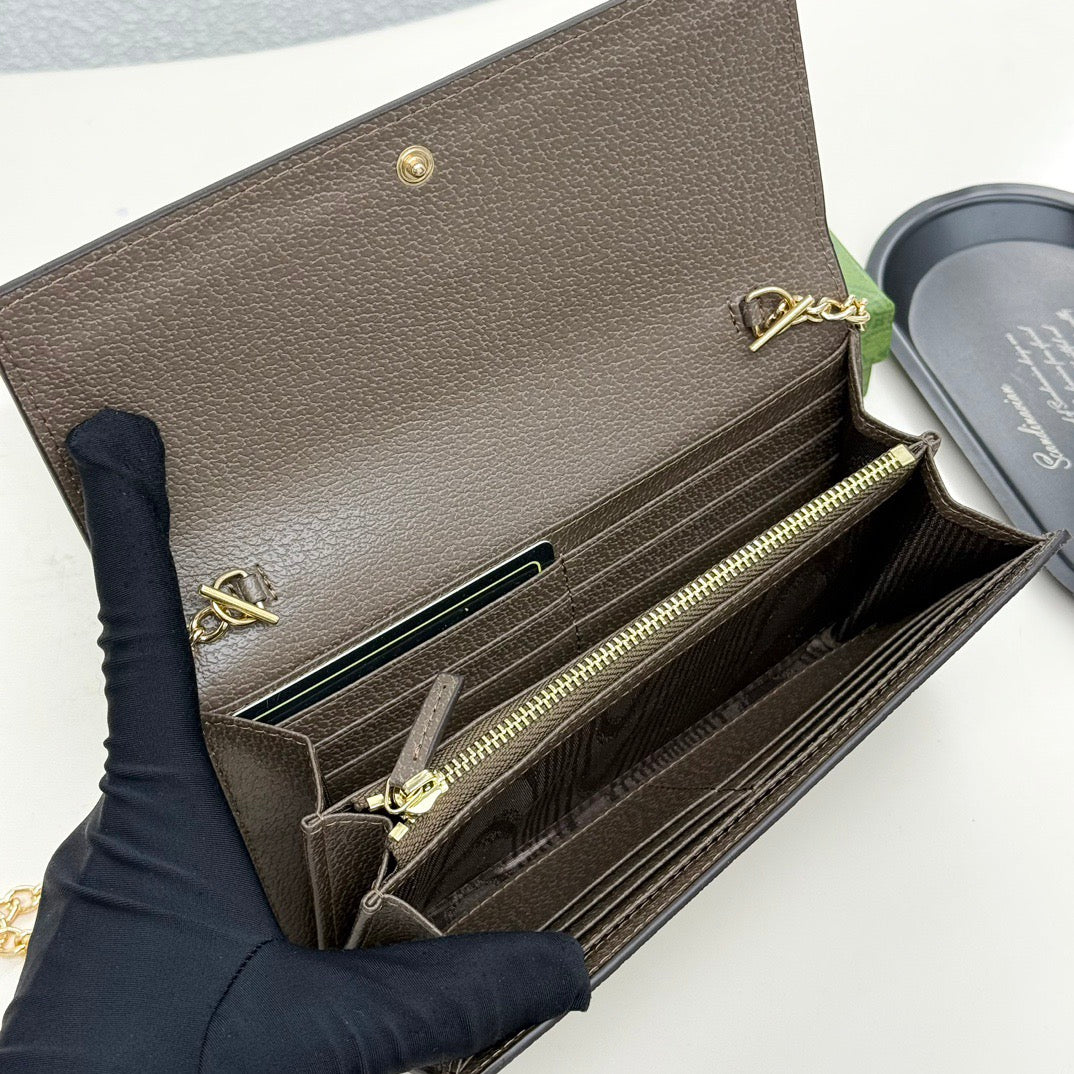 Gucci GG Monogram Flap Shoulder Bag – Gold Emblem