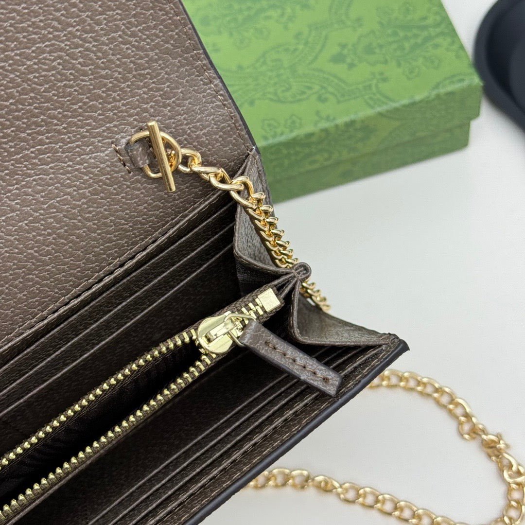 Gucci GG Monogram Flap Shoulder Bag – Gold Emblem