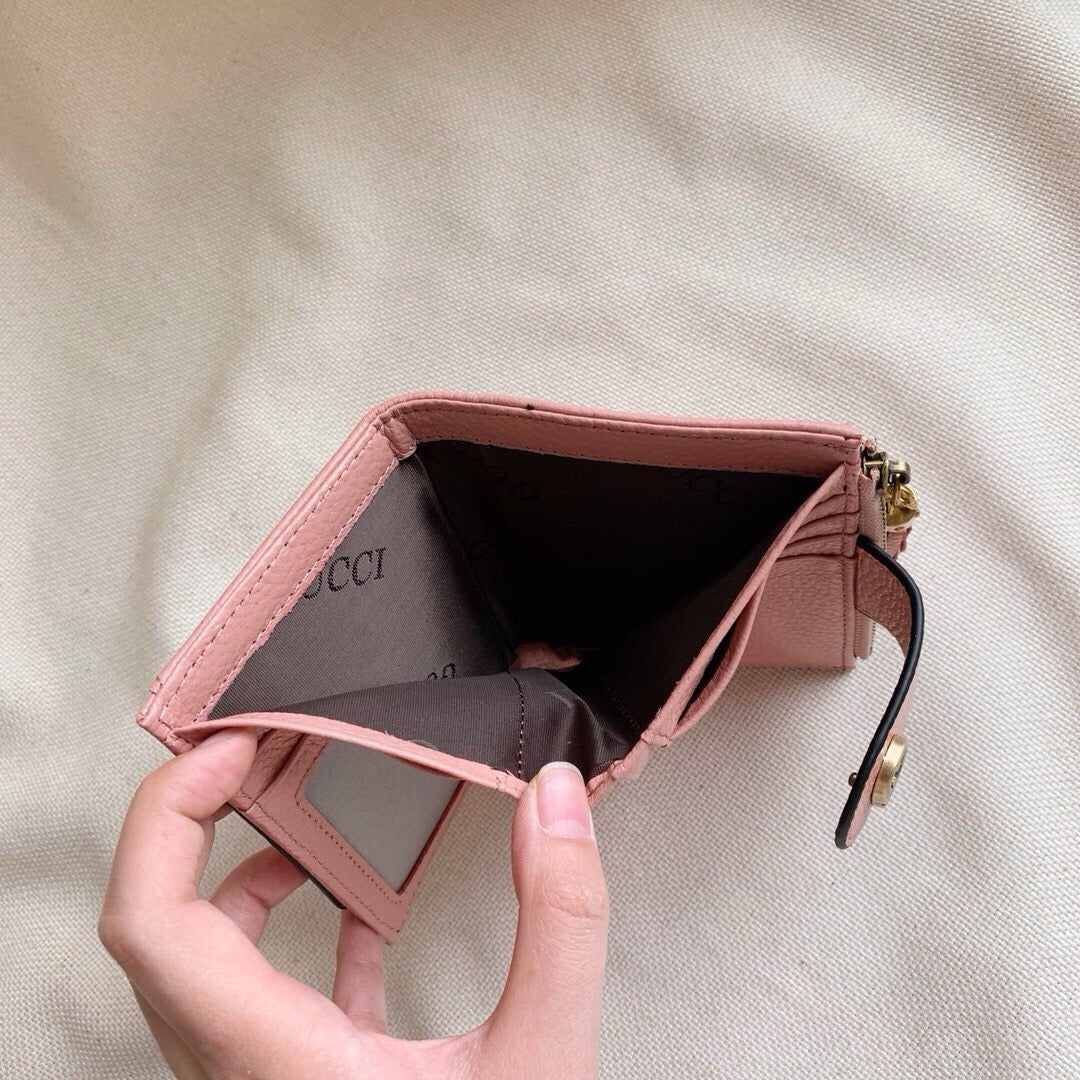 Gucci Embossed GG Zipper Wallet – Pink & Black