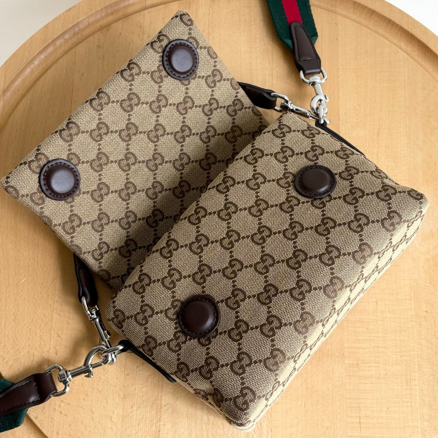 Gucci GG Monogram Shoulder Bag – Black & Beige Variants