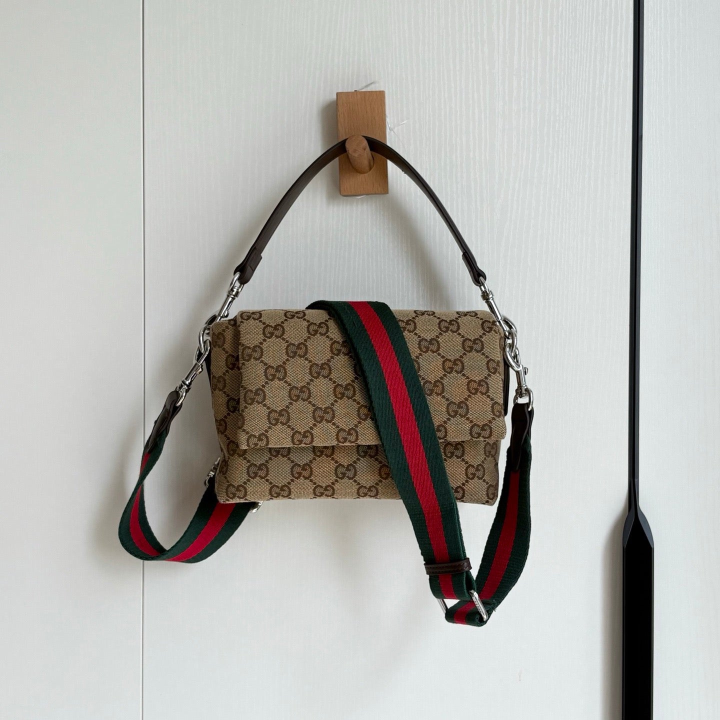 Gucci GG Monogram Shoulder Bag – Black & Beige Variants
