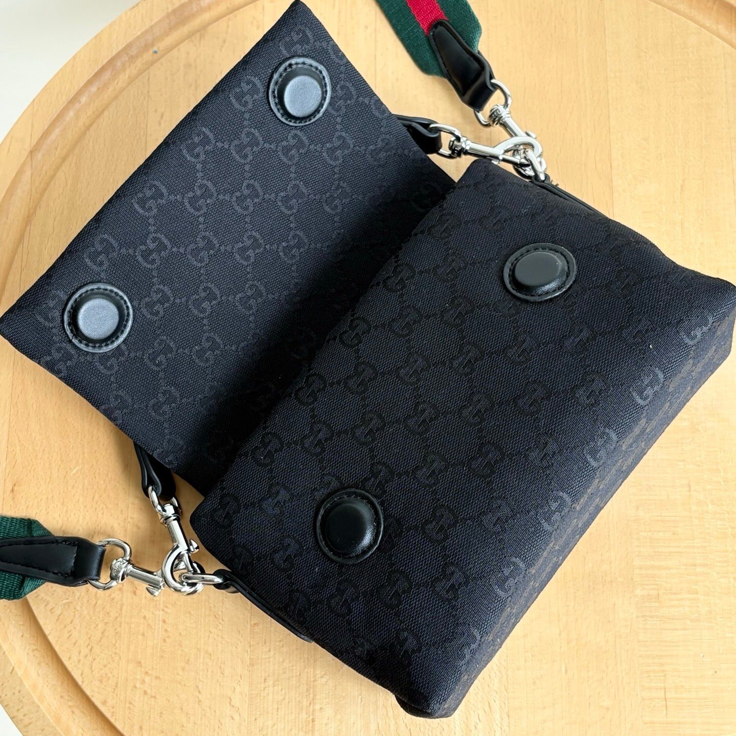 Gucci GG Monogram Shoulder Bag – Black & Beige Variants