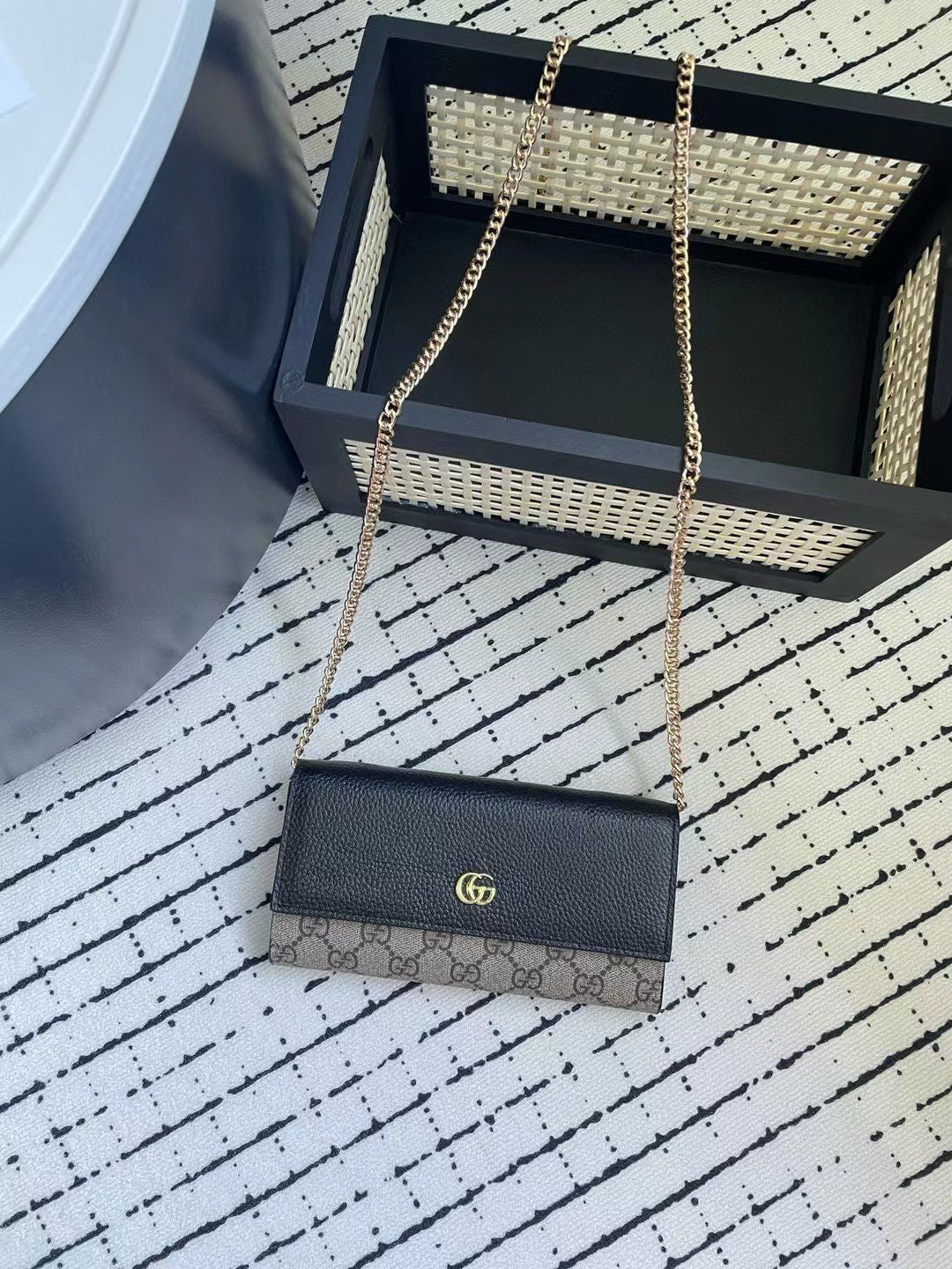 Gucci GG Monogram Chain Wallet
