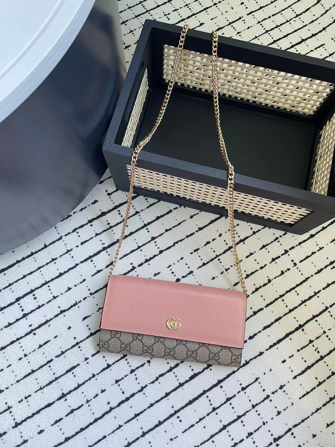 Gucci GG Monogram Chain Wallet