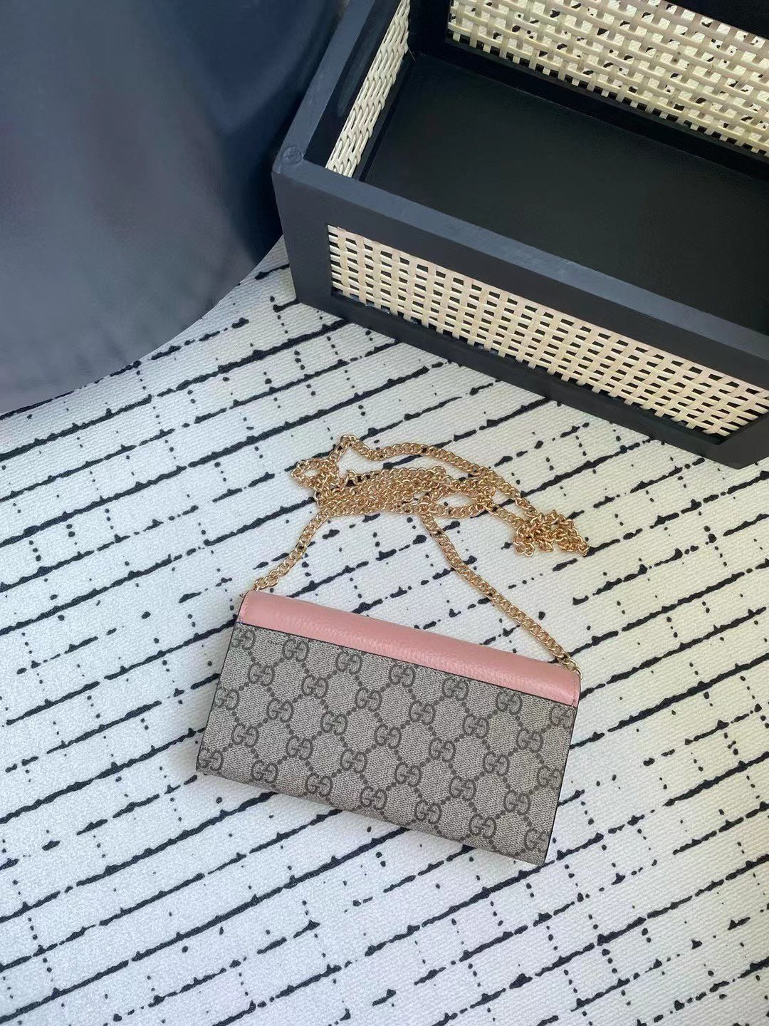 Gucci GG Monogram Chain Wallet