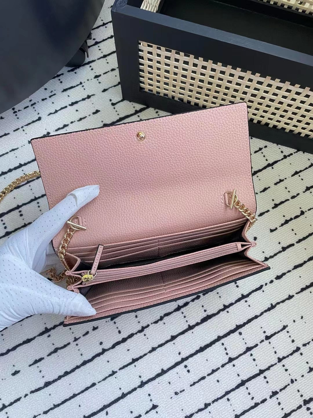 Gucci GG Monogram Chain Wallet