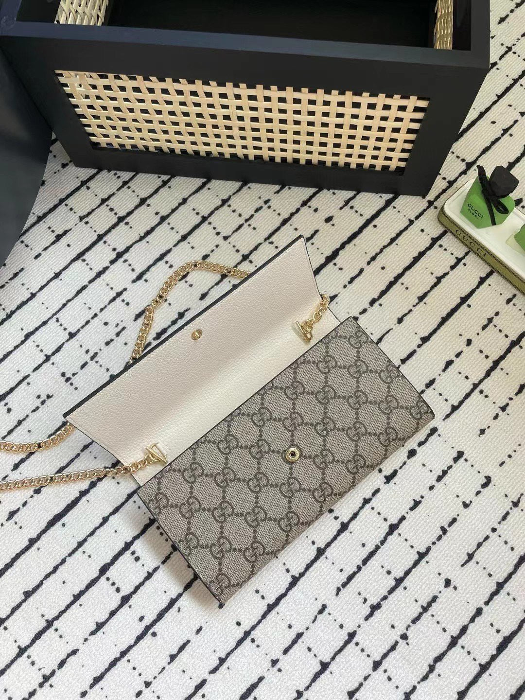 Gucci GG Monogram Chain Wallet