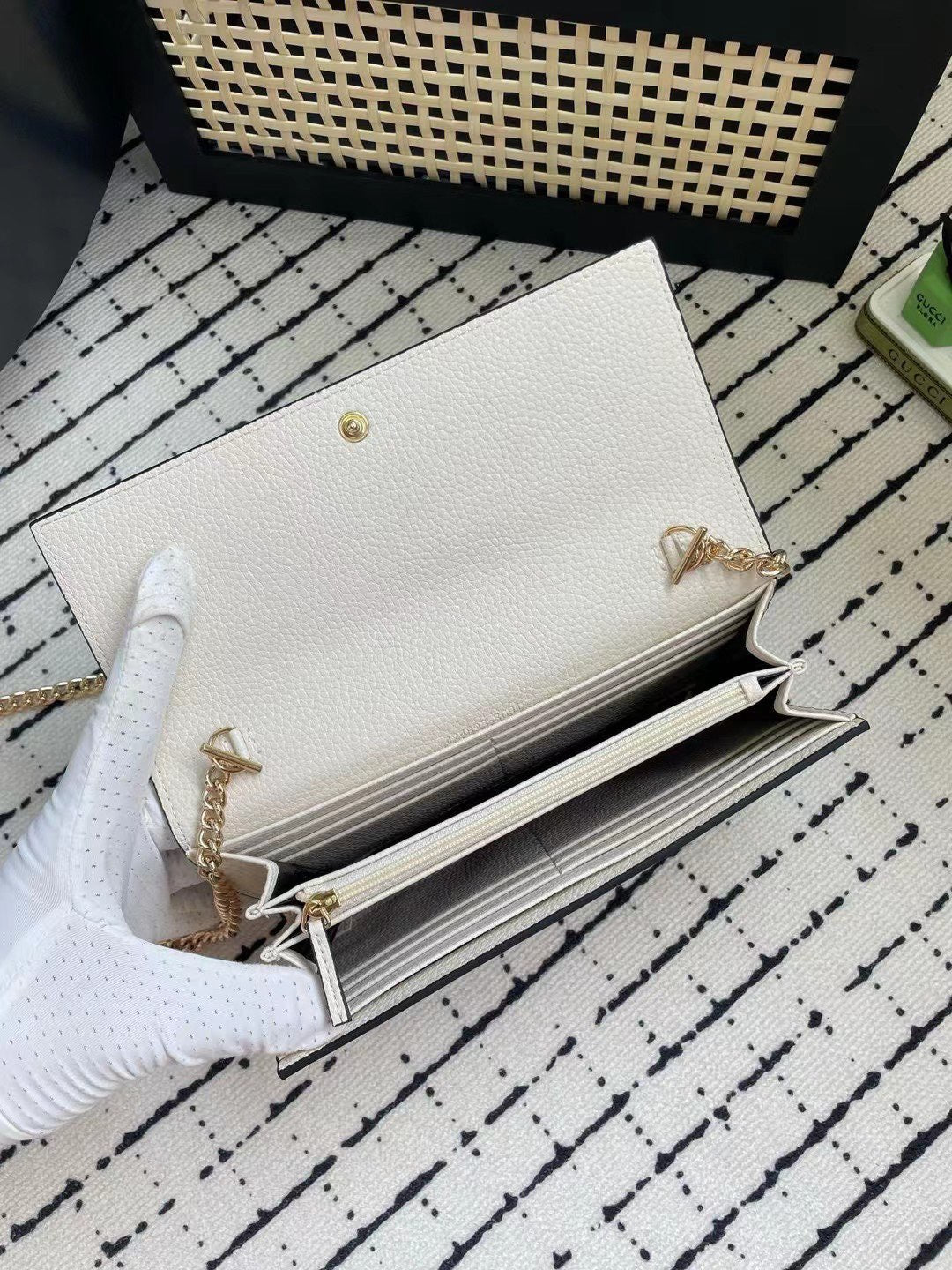 Gucci GG Monogram Chain Wallet