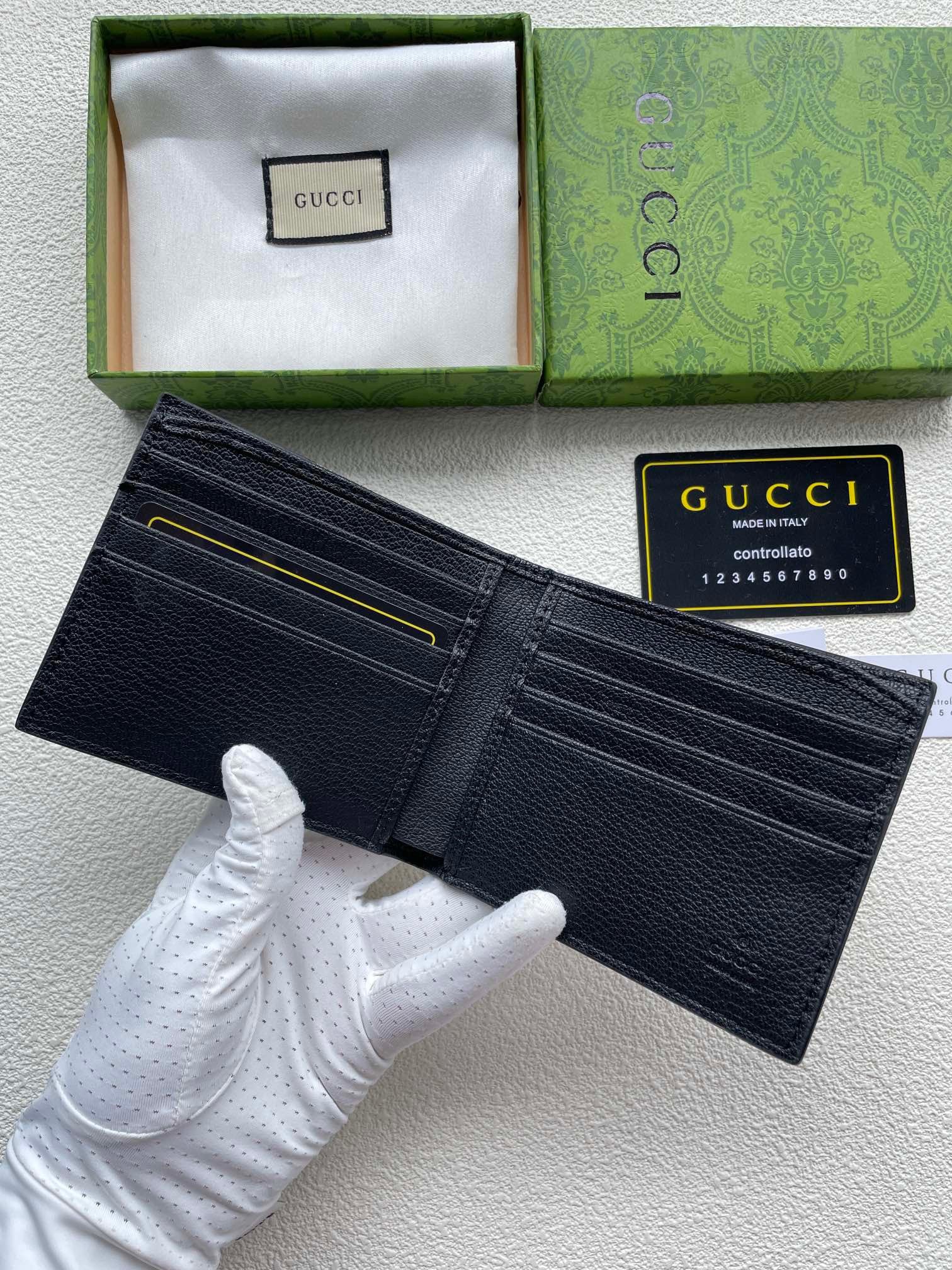 Gucci Black GG Embossed Wallet – Monogram Texture Edition
