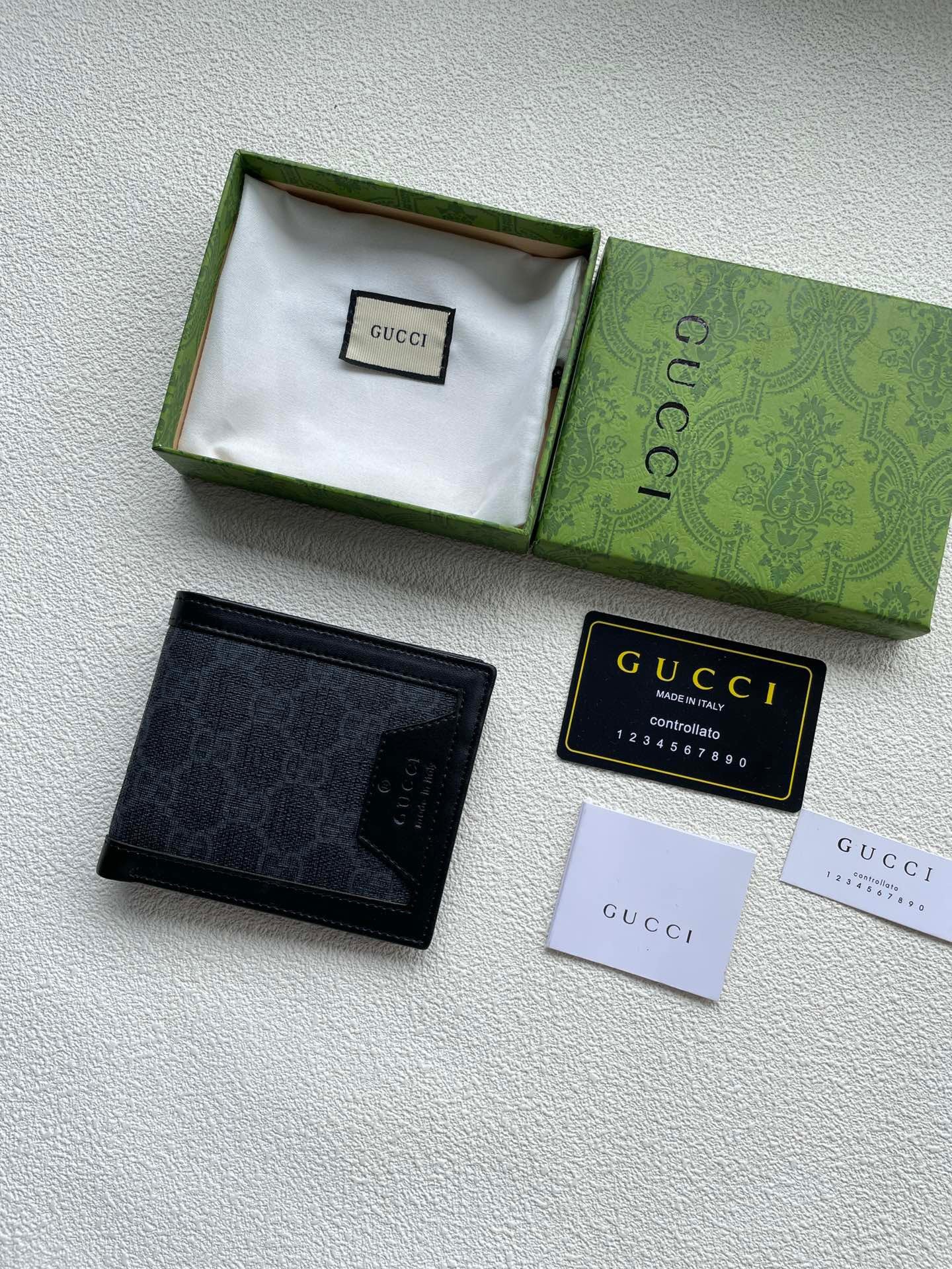 Gucci Canvas & Leather Logo Patch Wallet