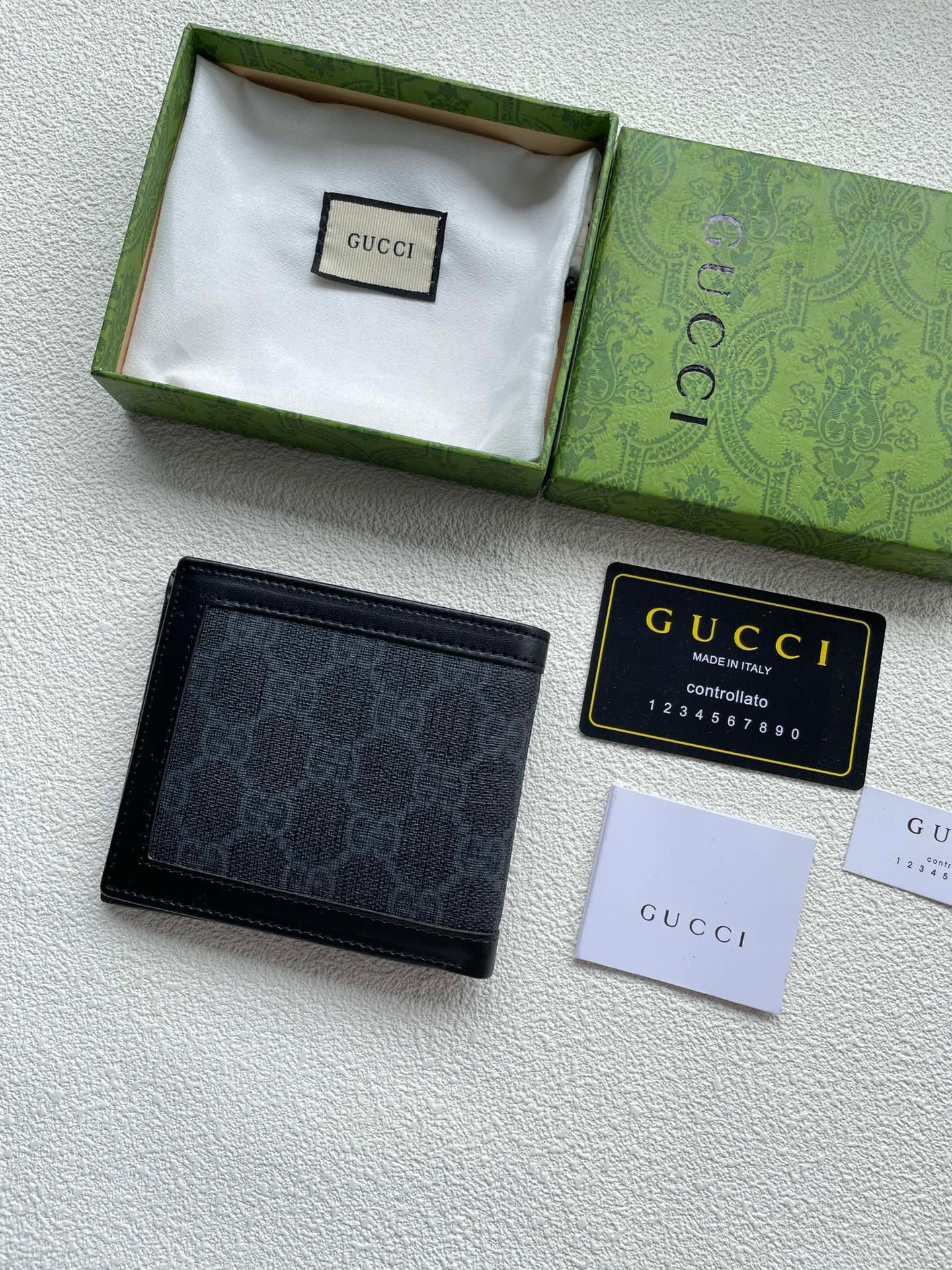 Gucci Canvas & Leather Logo Patch Wallet