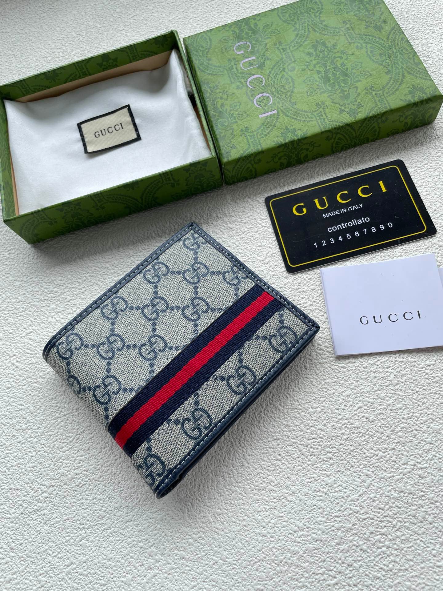 Gucci Stripe Monogram Wallet