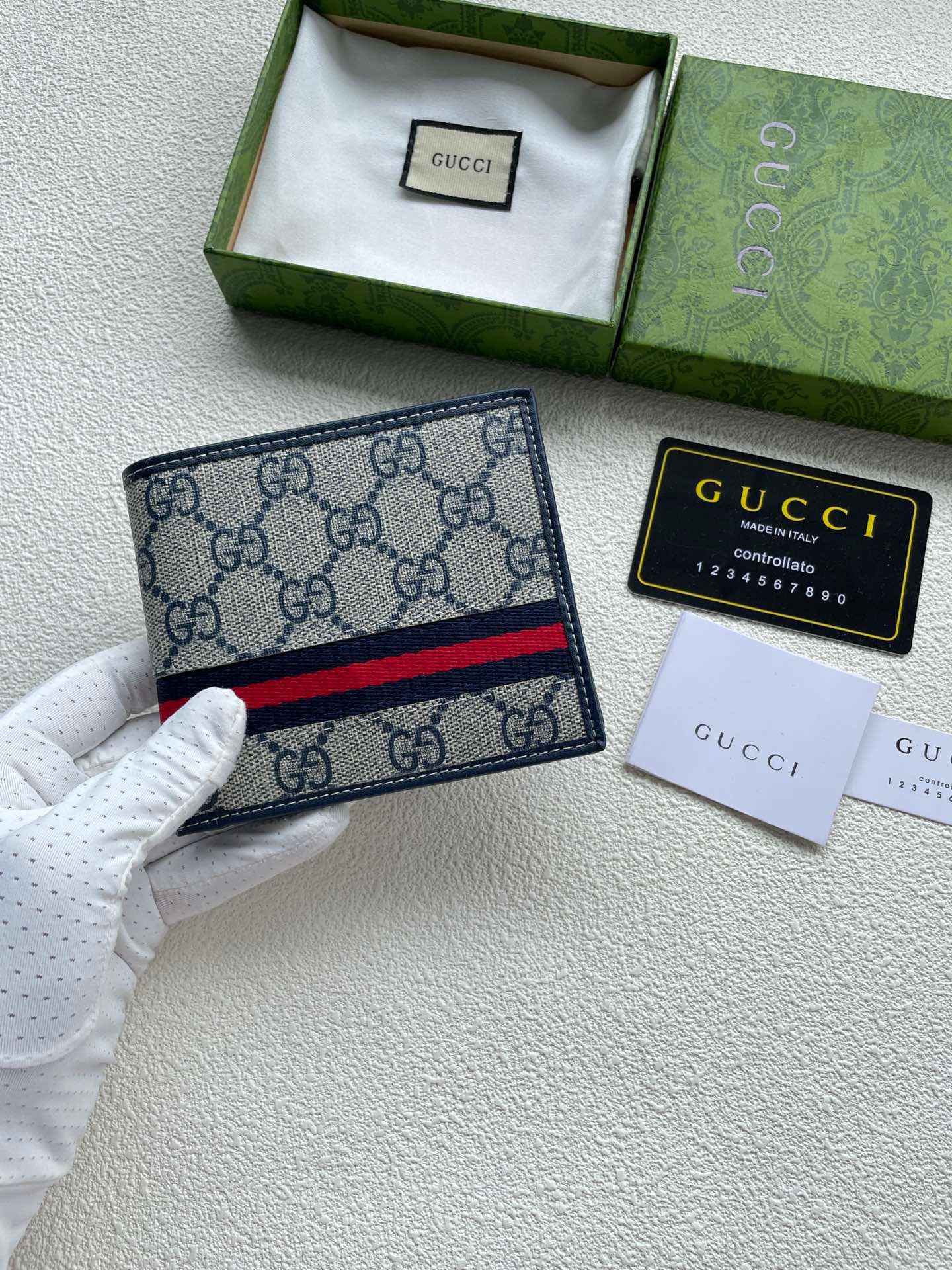 Gucci Stripe Monogram Wallet