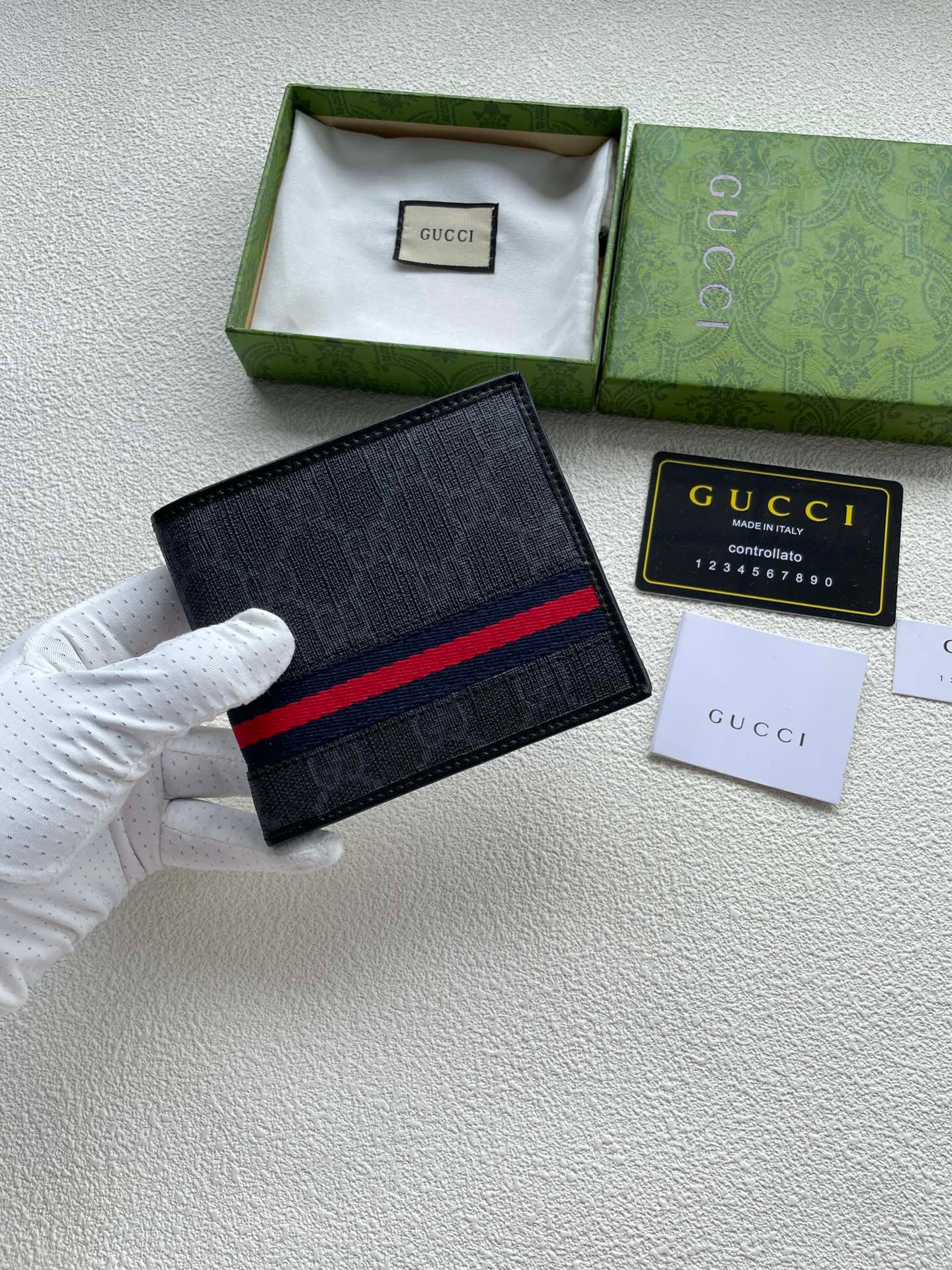 Gucci Stripe Monogram Wallet