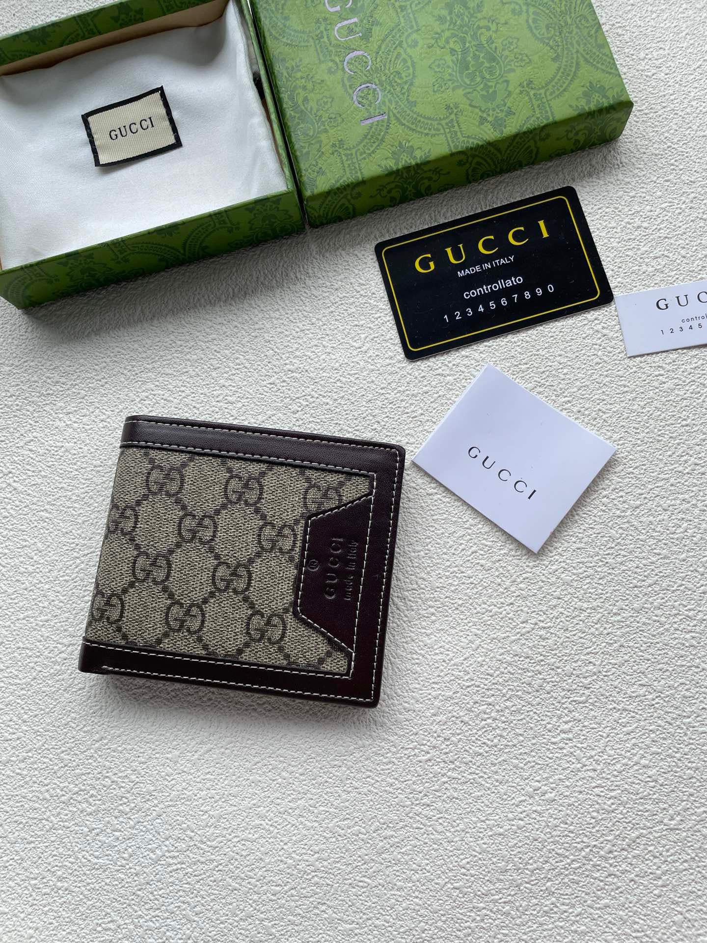 Gucci Canvas & Leather Logo Patch Wallet