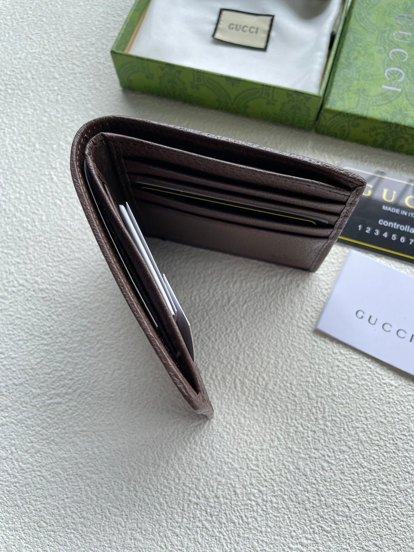 Gucci GG Monogram Wallet Set – Beige Canvas with Brown Accents