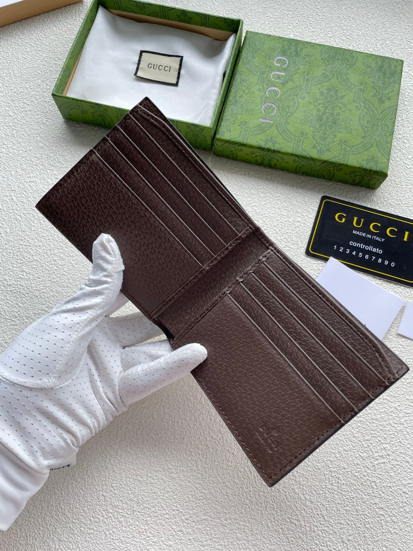 Gucci GG Monogram Wallet Set – Beige Canvas with Brown Accents