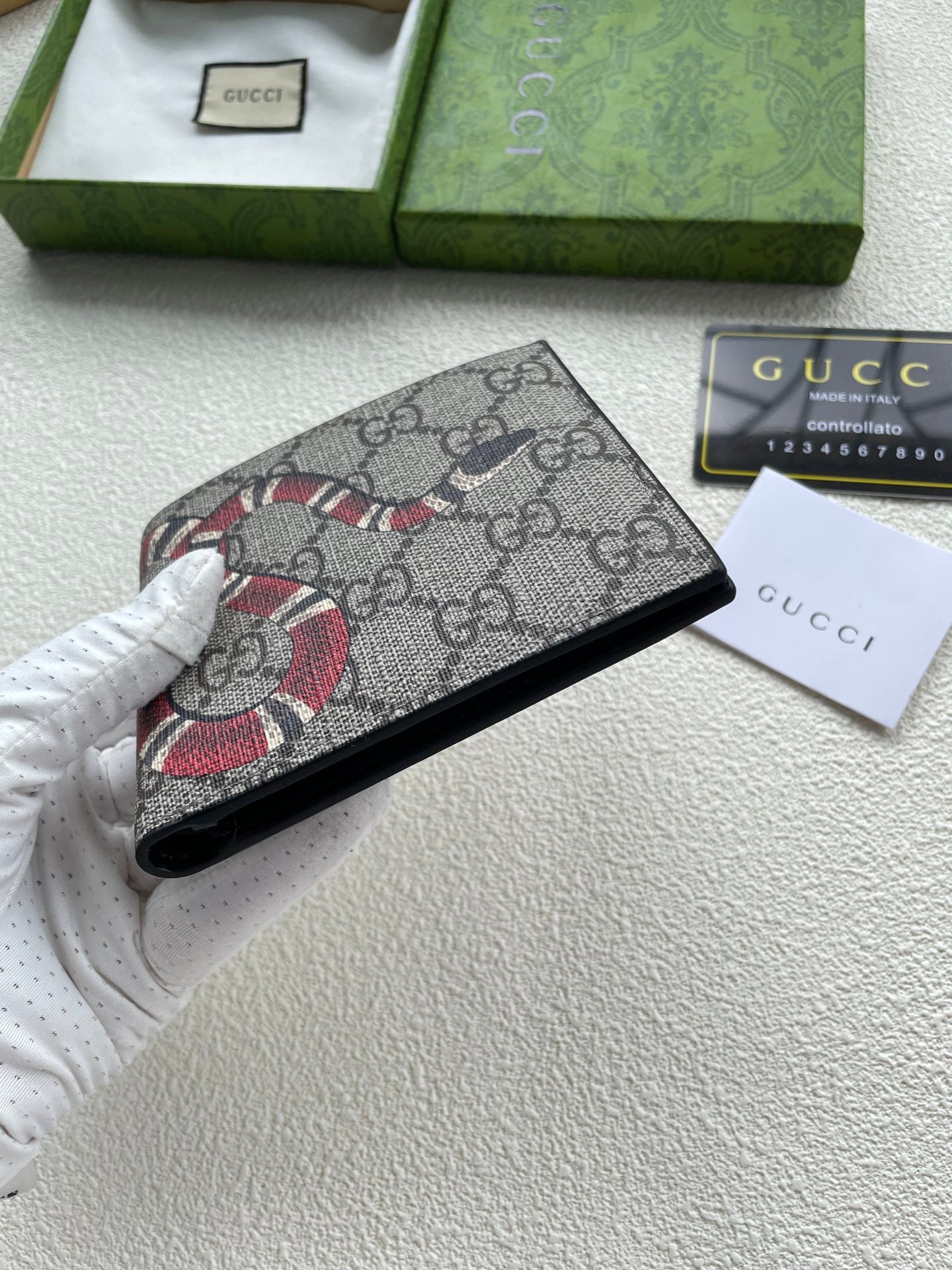Gucci GG Snake Wallet Set – Beige Canvas Edition