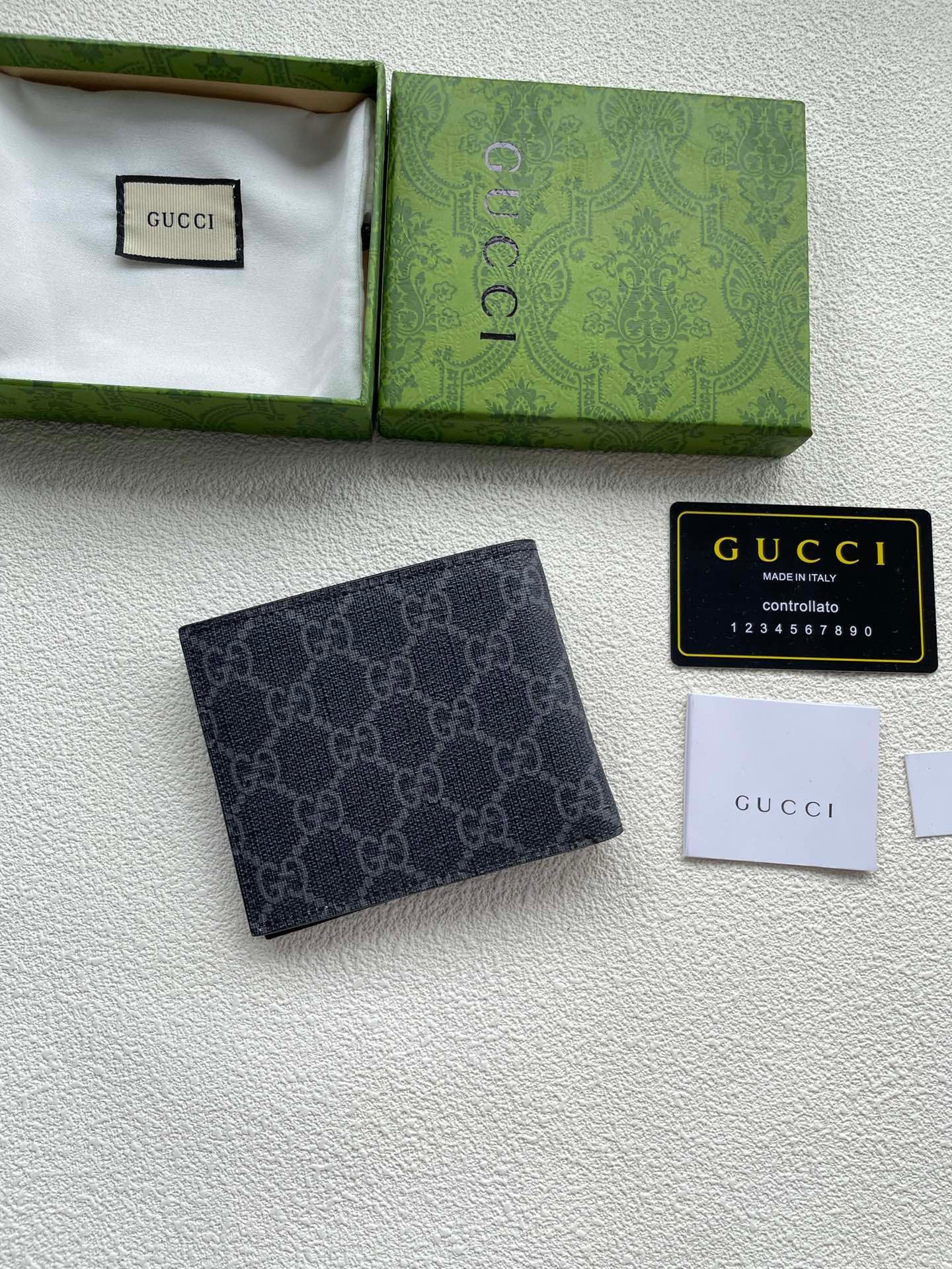 Gucci GG Zipper Wallet Set – Black Canvas Edition