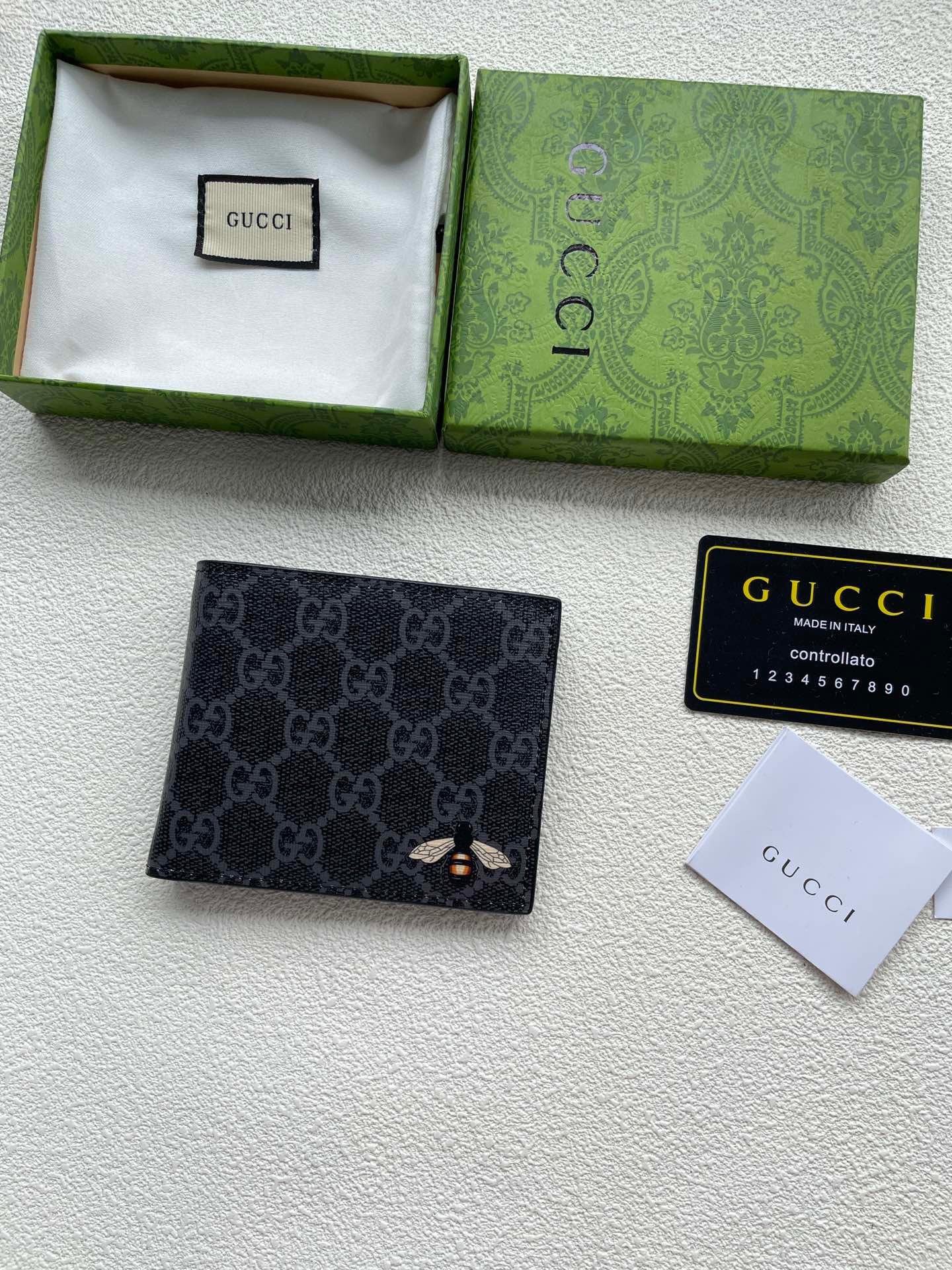 Gucci GG Bee Wallet Set –  Canvas with Embroidered Bee Detail