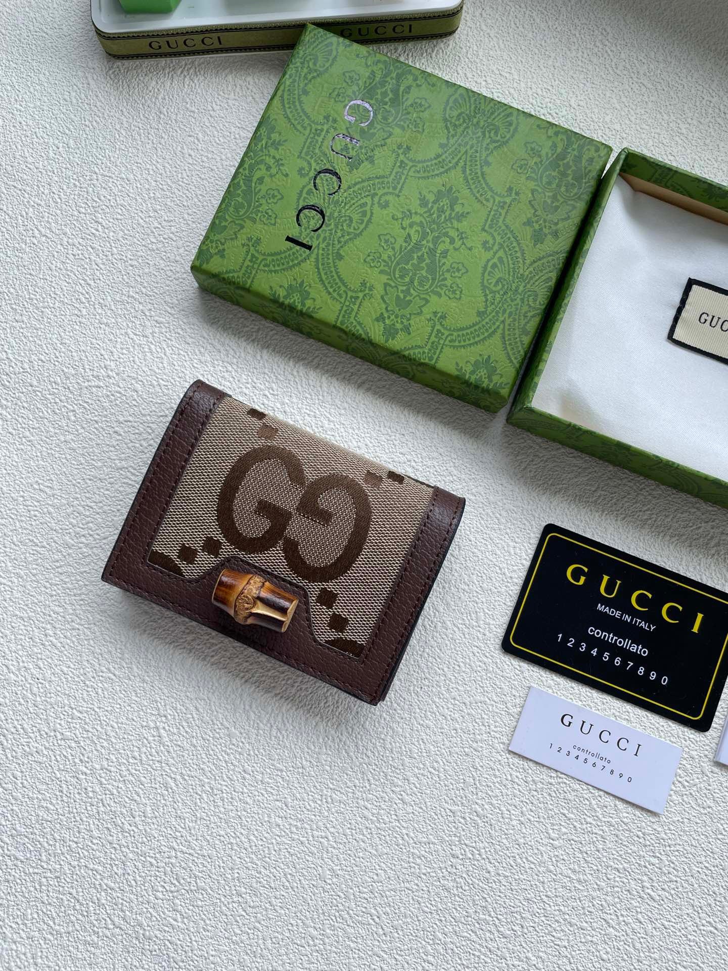 Gucci GG Bamboo Wallet Set – Brown Canvas Edition