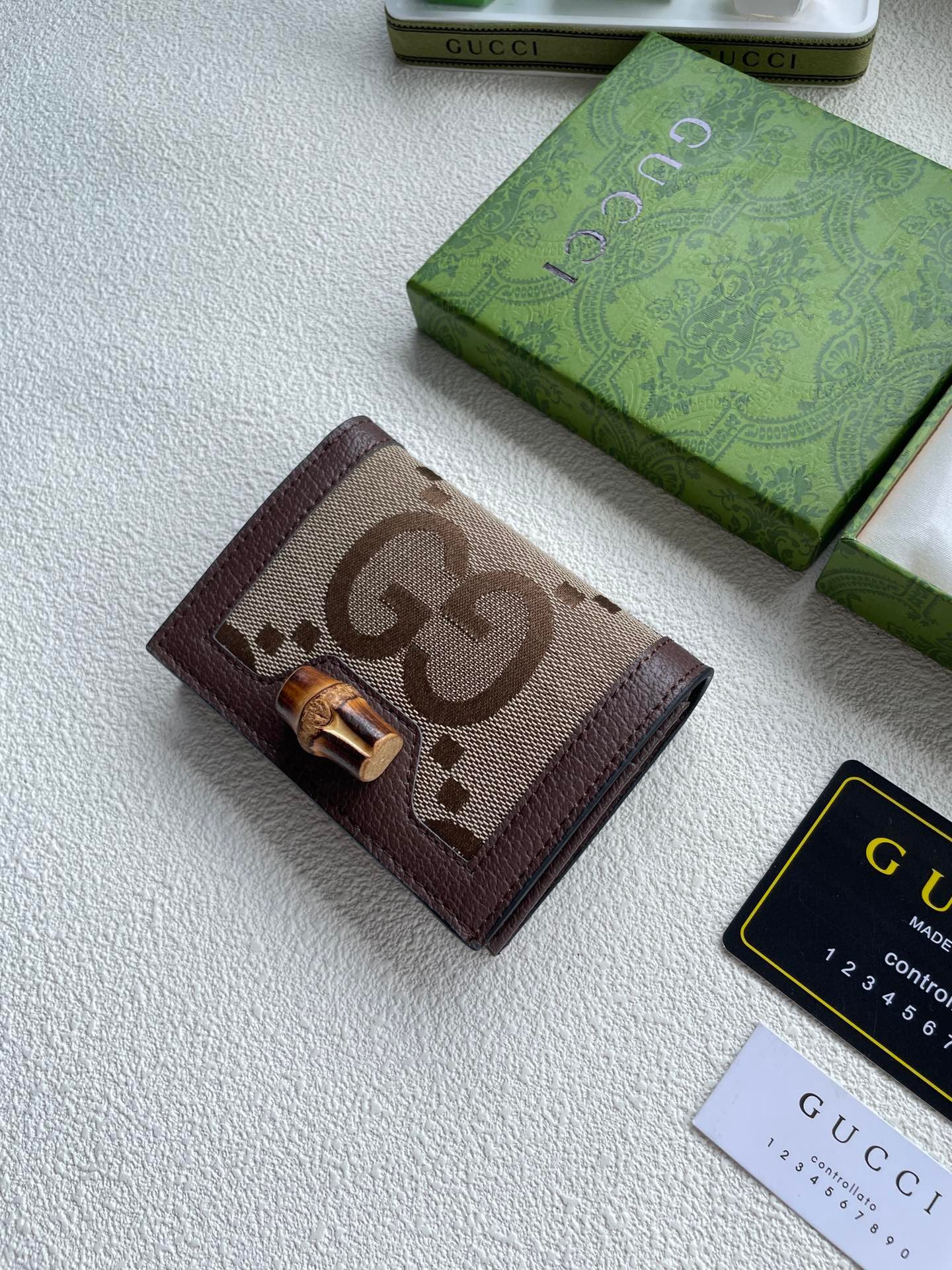 Gucci GG Bamboo Wallet Set – Brown Canvas Edition