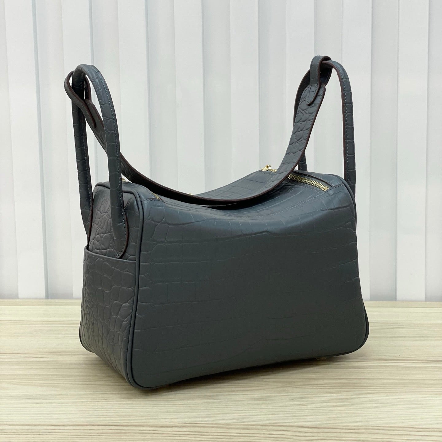 Luxury Structured Handbag Collection – Pebbled & Croc-Textured Leather with Metallic Hardware