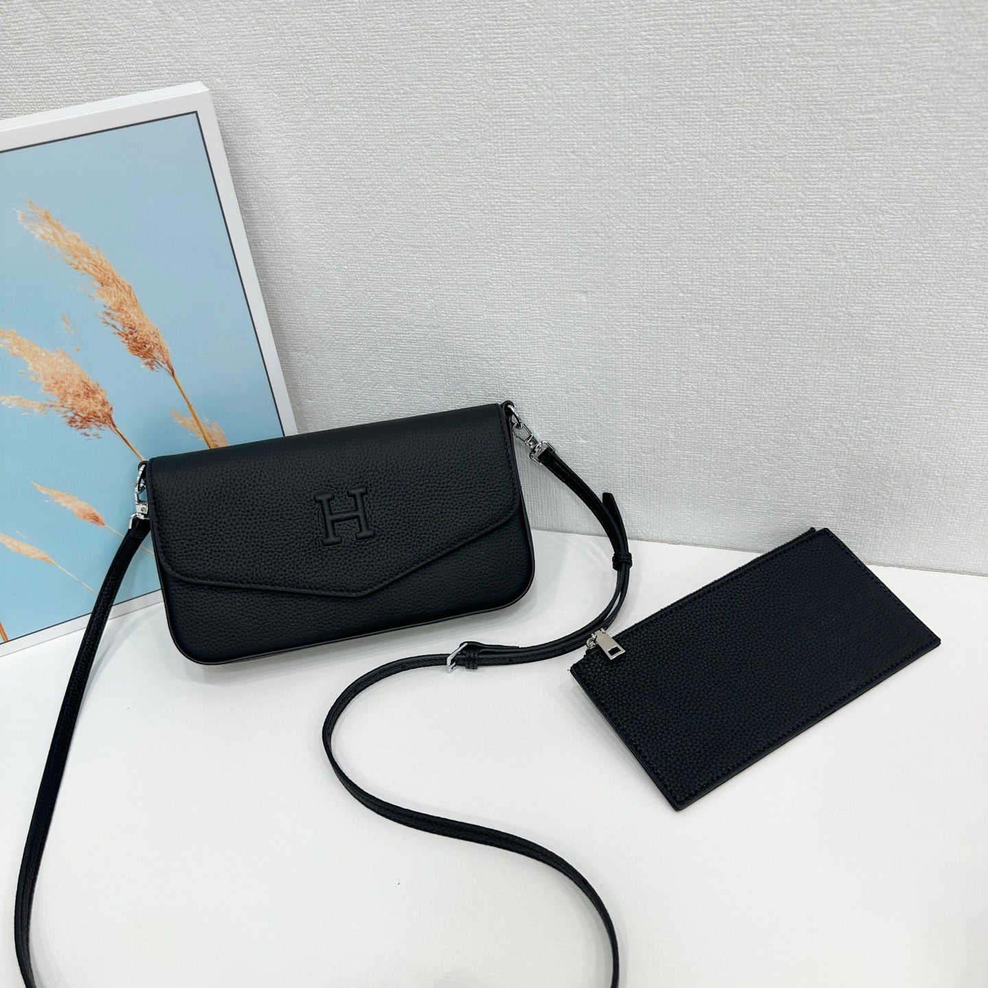 Hermès Mini Flap Handbag Collection – Textured Leather with Embossed H Logo