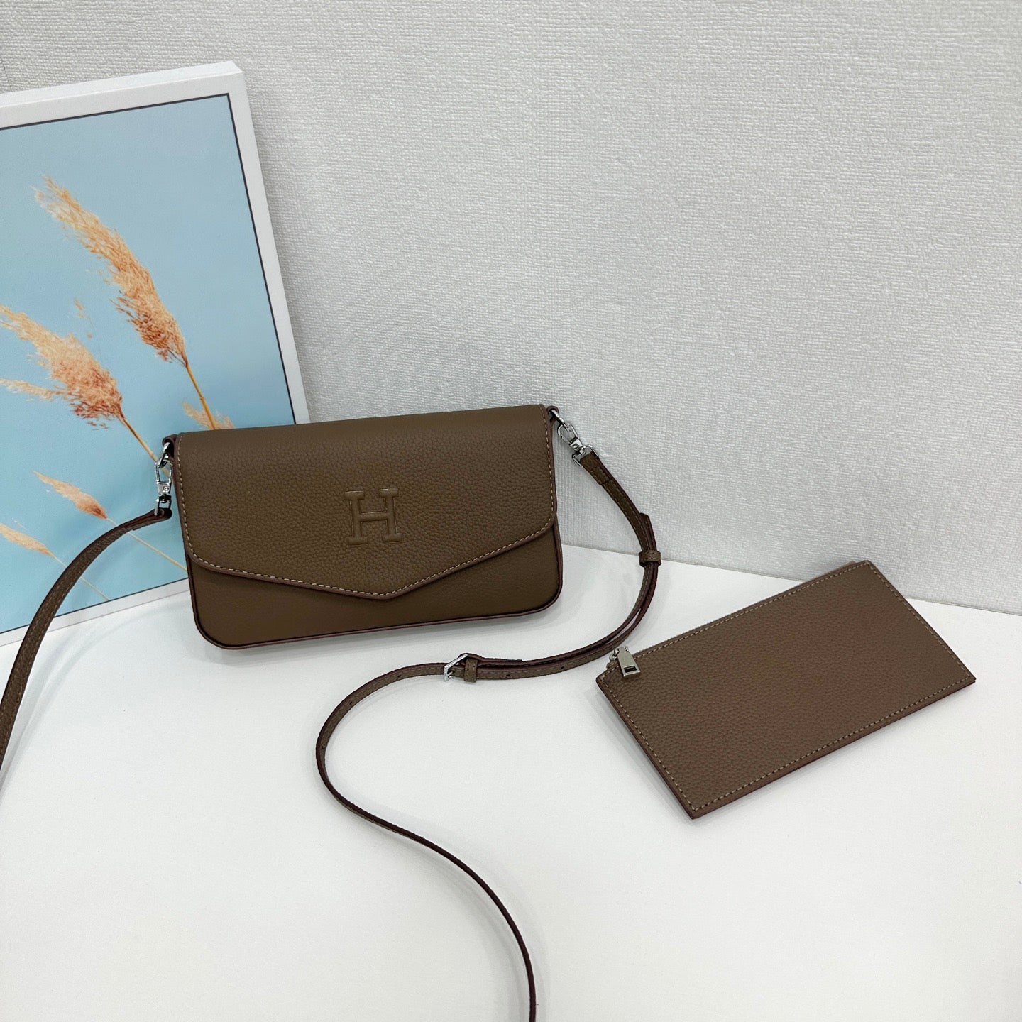 Hermès Mini Flap Handbag Collection – Textured Leather with Embossed H Logo