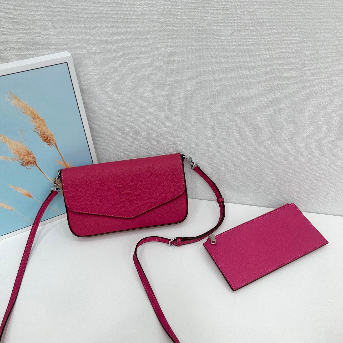 Hermès Mini Flap Handbag Collection – Textured Leather with Embossed H Logo