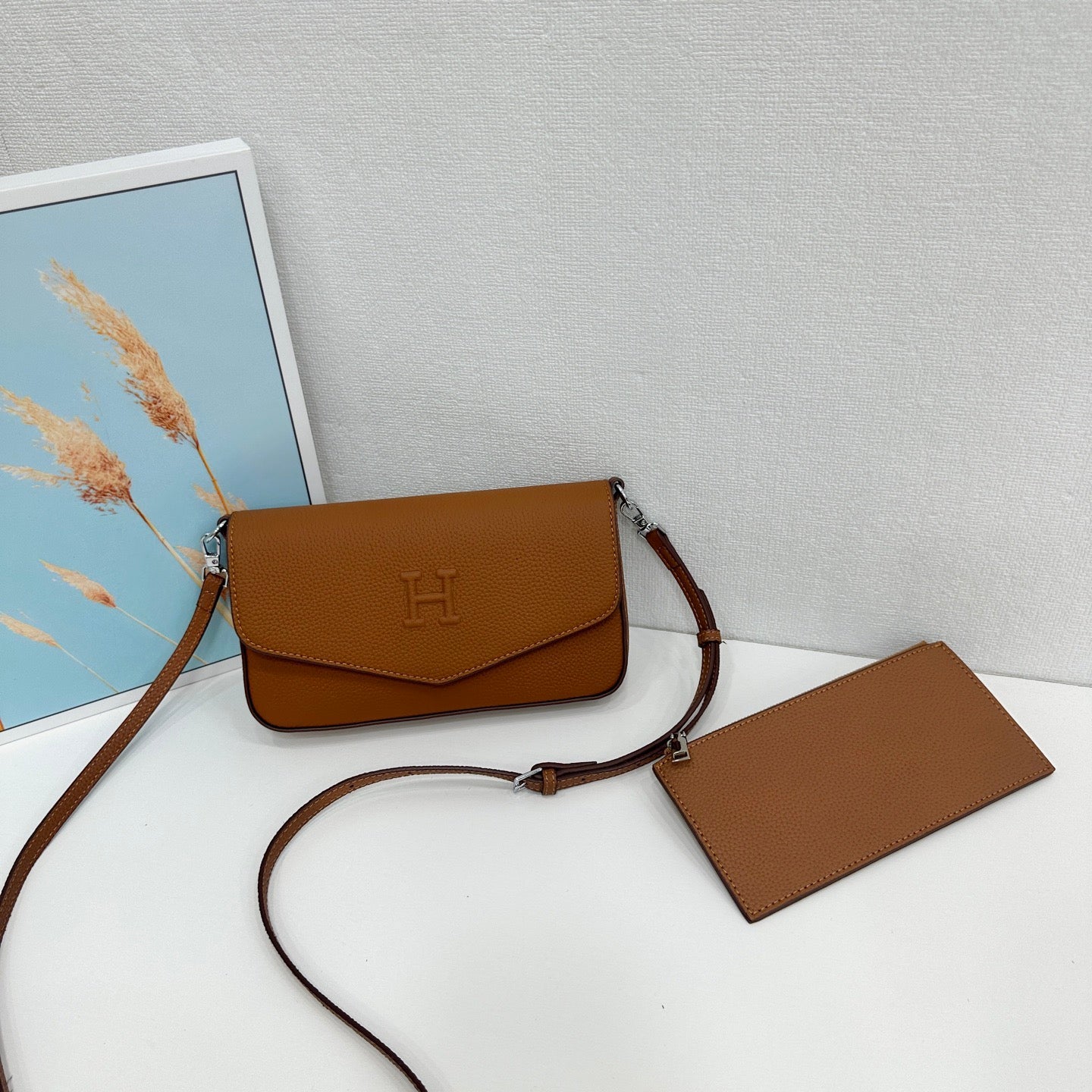 Hermès Mini Flap Handbag Collection – Textured Leather with Embossed H Logo